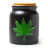 Green Leaf Stash Jar - Embossed Leaf