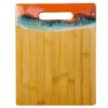 Large Bamboo Cutting Board with Resin Ocean Wave Art