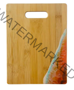 Medium Bamboo Cutting Board with Resin Ocean Wave Art