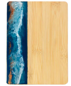 Small Bamboo Cutting Board with Resin Ocean Wave Art