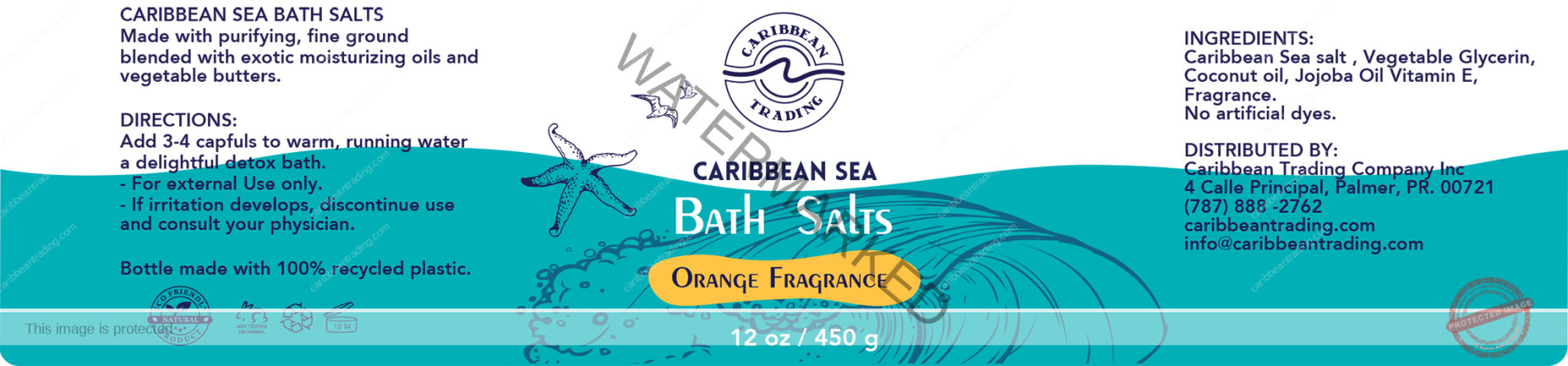 Caribbean Sea Bath Salts w/Orange 12 oz. - Image 6