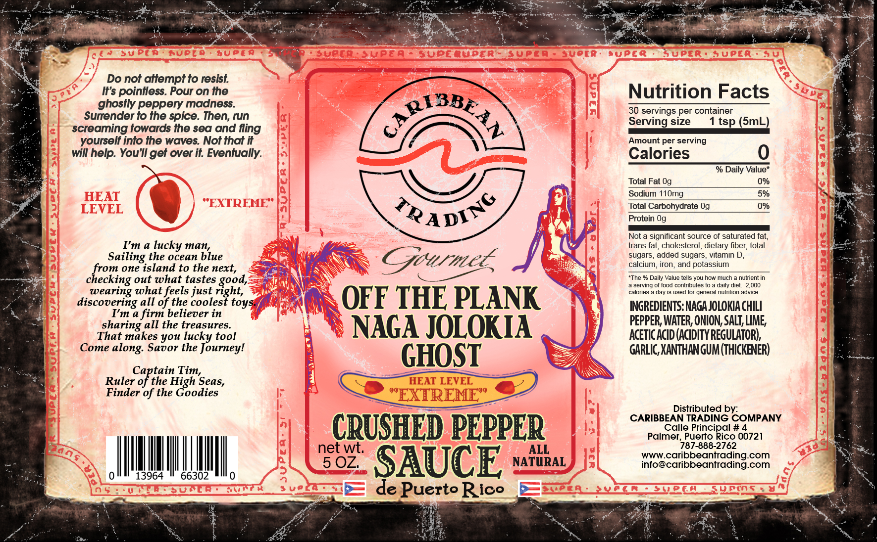 Off the Plank Naga Jolokia Ghost Crushed Pepper Sauce - Image 2