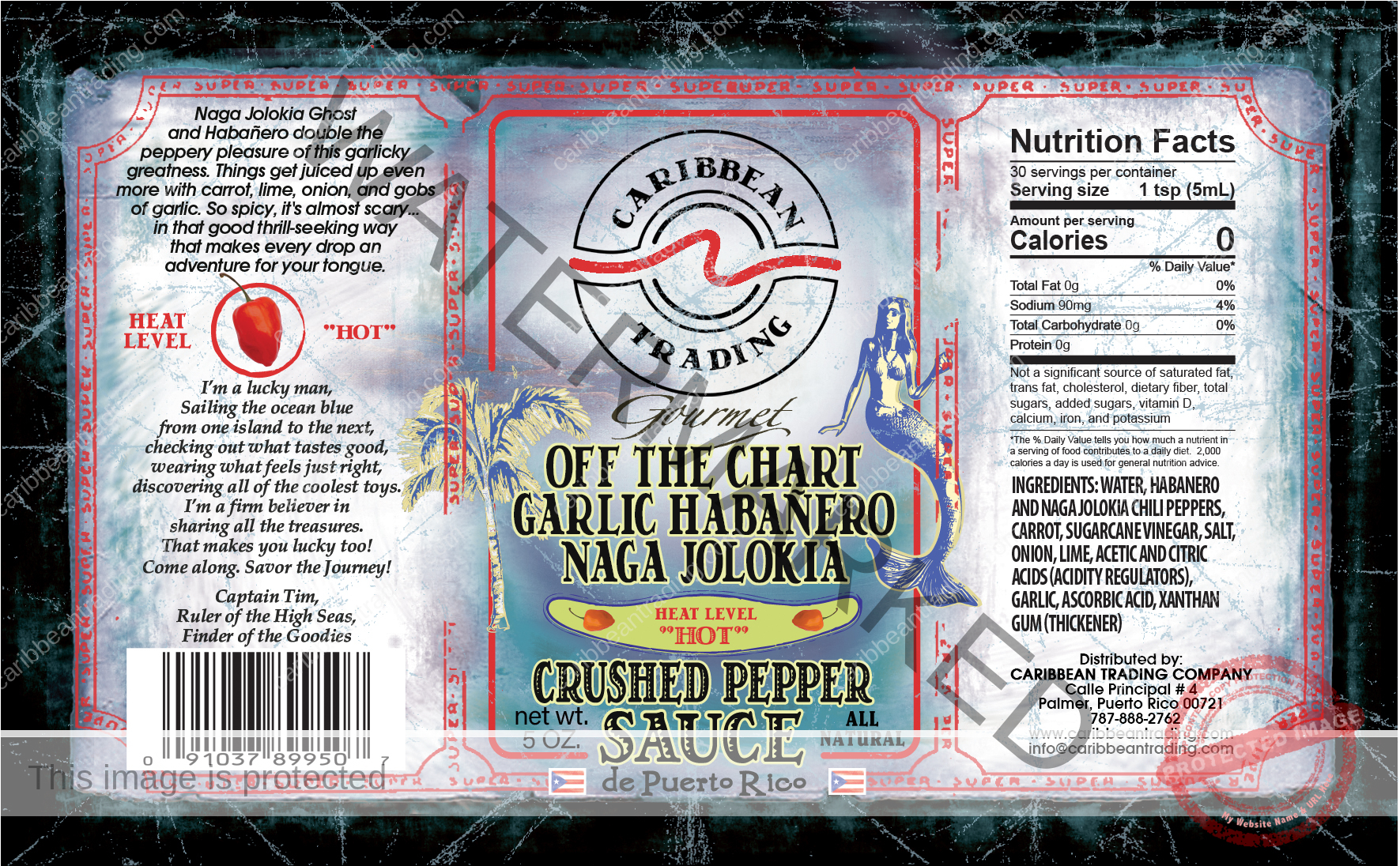 Off the Chart Garlic Habañero Naga Jolokia Crushed Pepper Sauce - Image 2