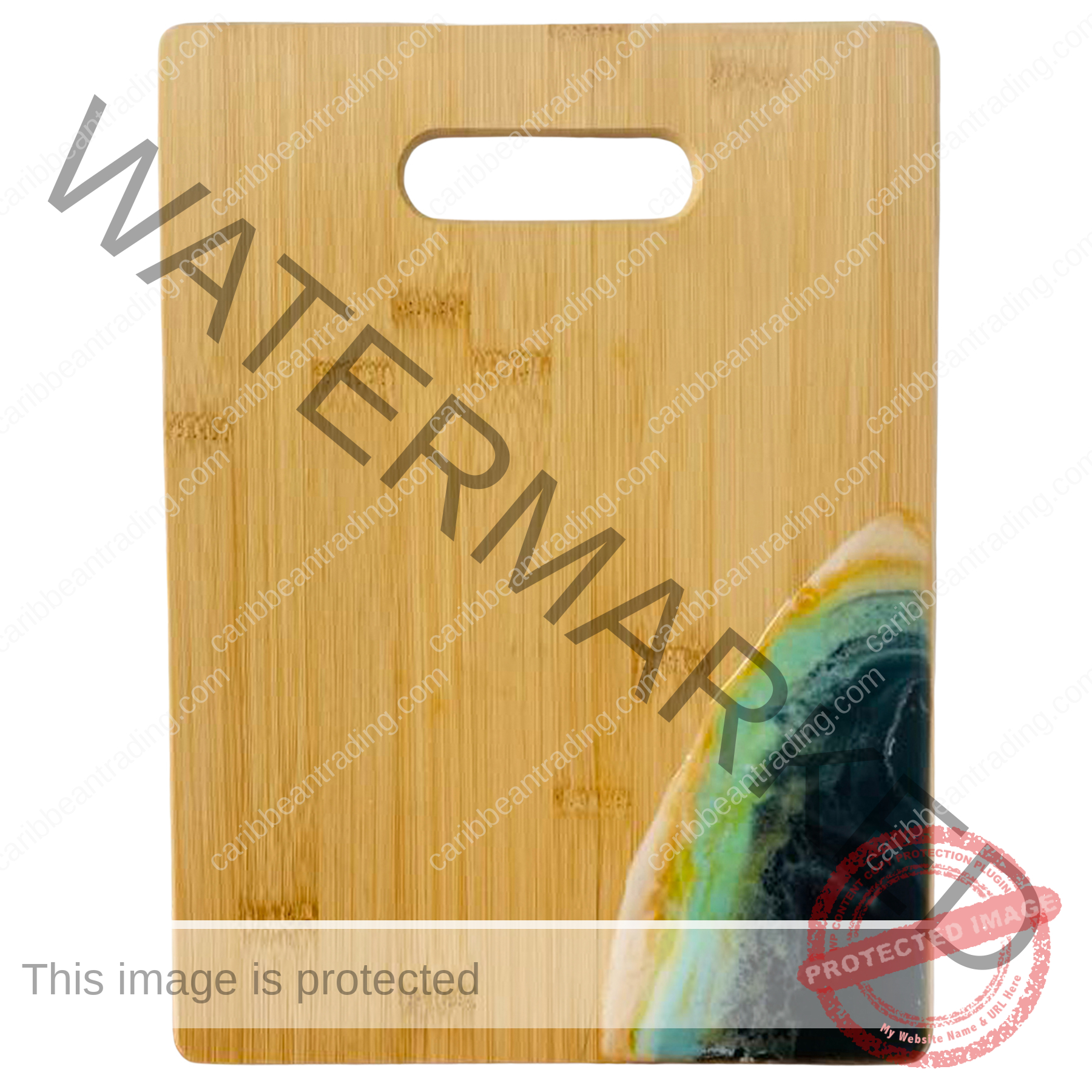 Medium Bamboo Cutting Board with Resin Ocean Wave Art - Image 9