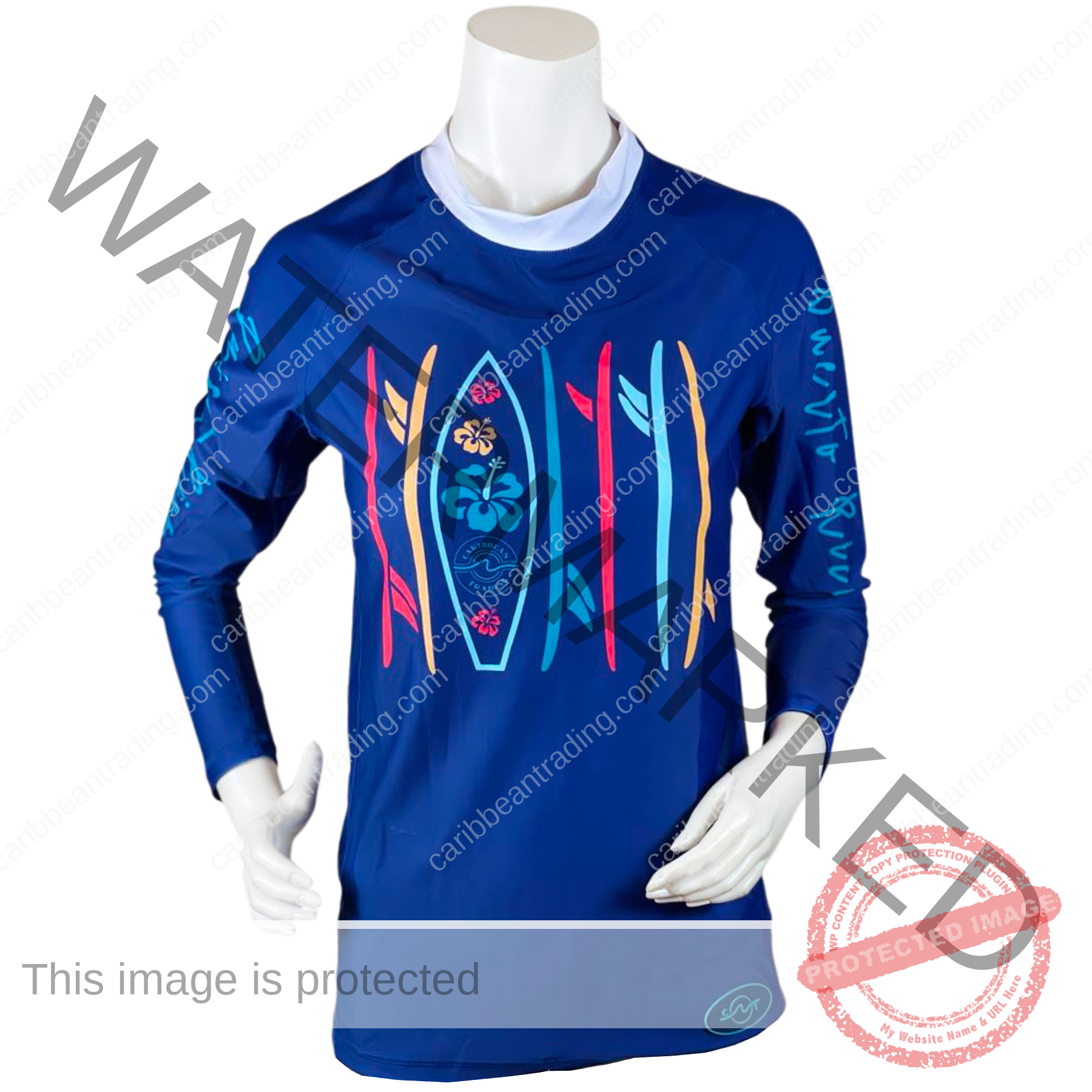 Surf Board Unisex-Rashguard - Image 2
