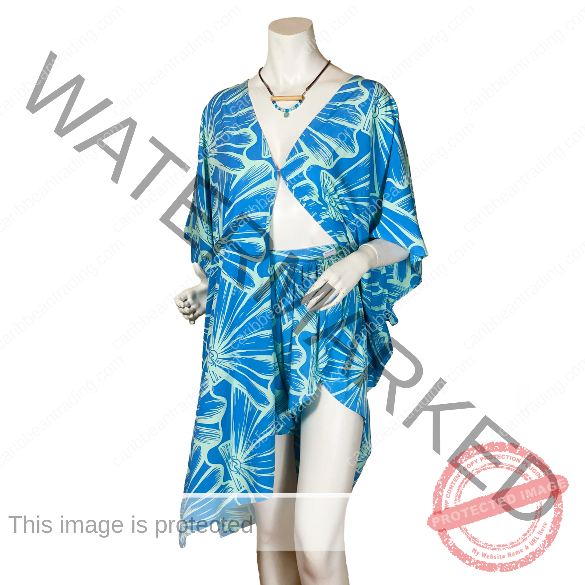 One Size Blue Shells Cover Up - Image 2