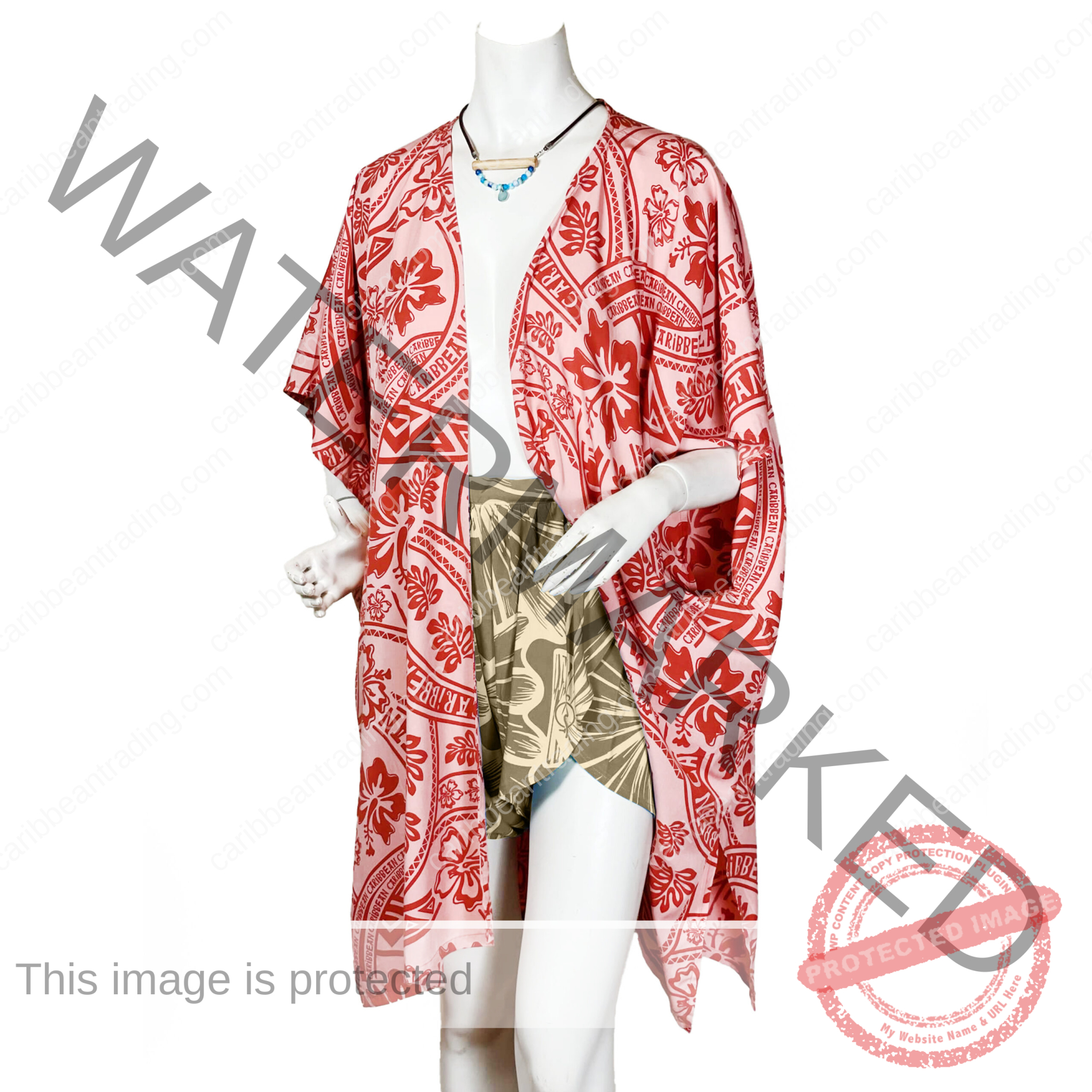 One Size Red Amapola Cover Up - Image 2