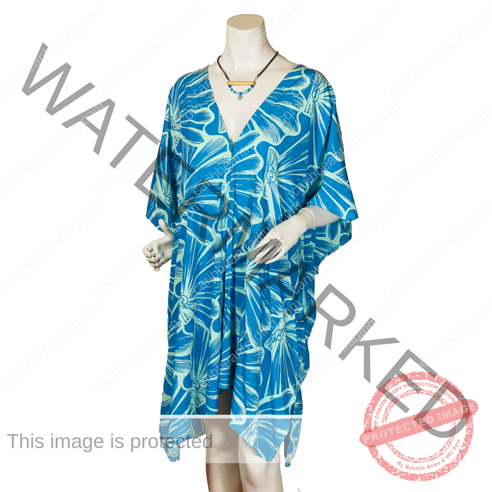 One Size Blue Shells Cover Up