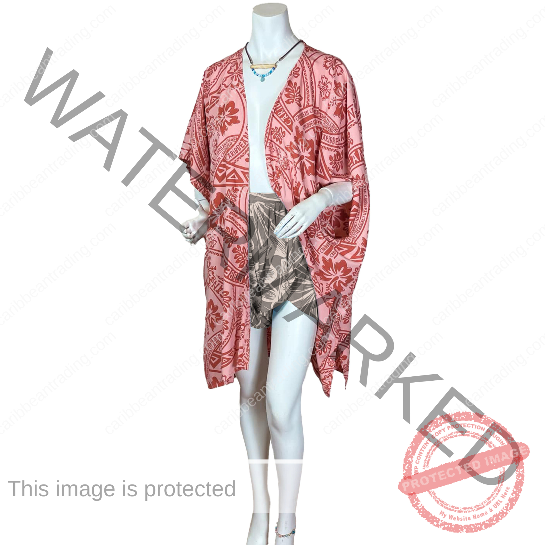 One Size Red Amapola Cover Up