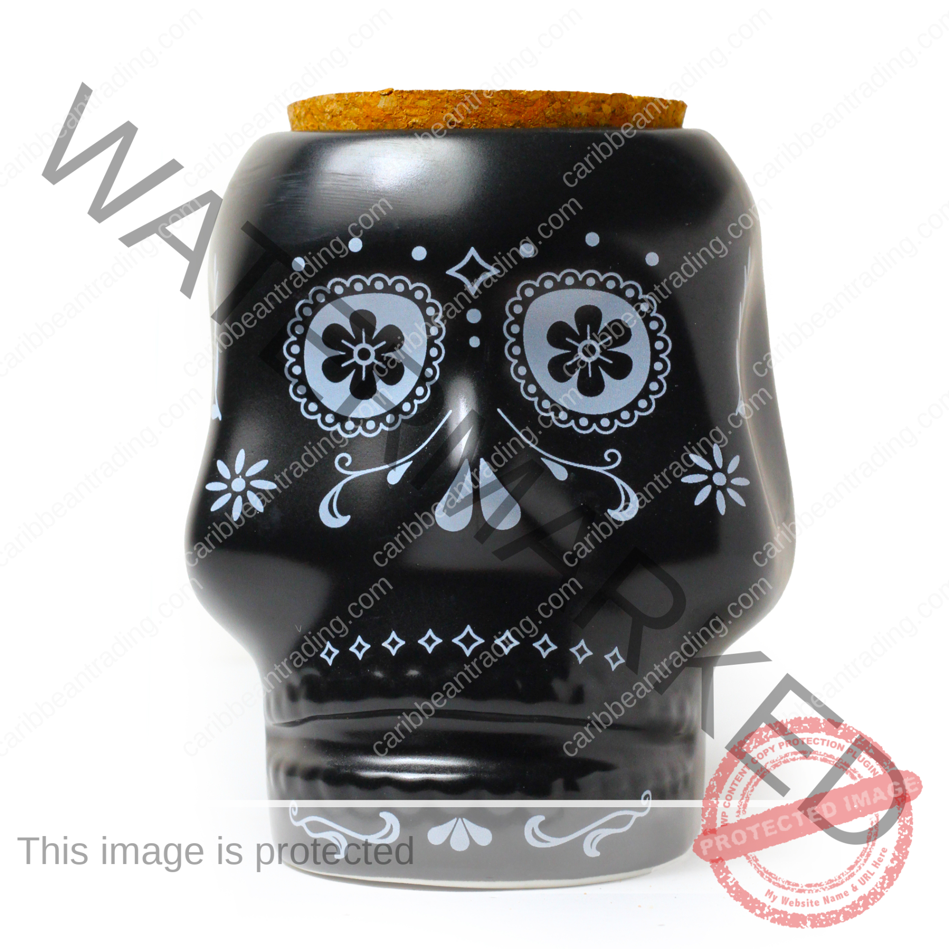 Skull Stash Jar - Black