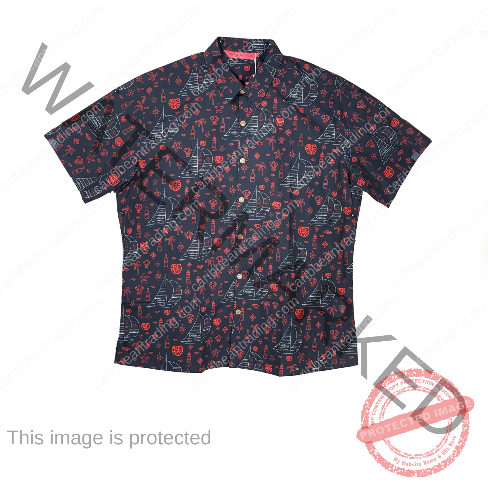 Sailboat- Caribbean-Button Down Shirt