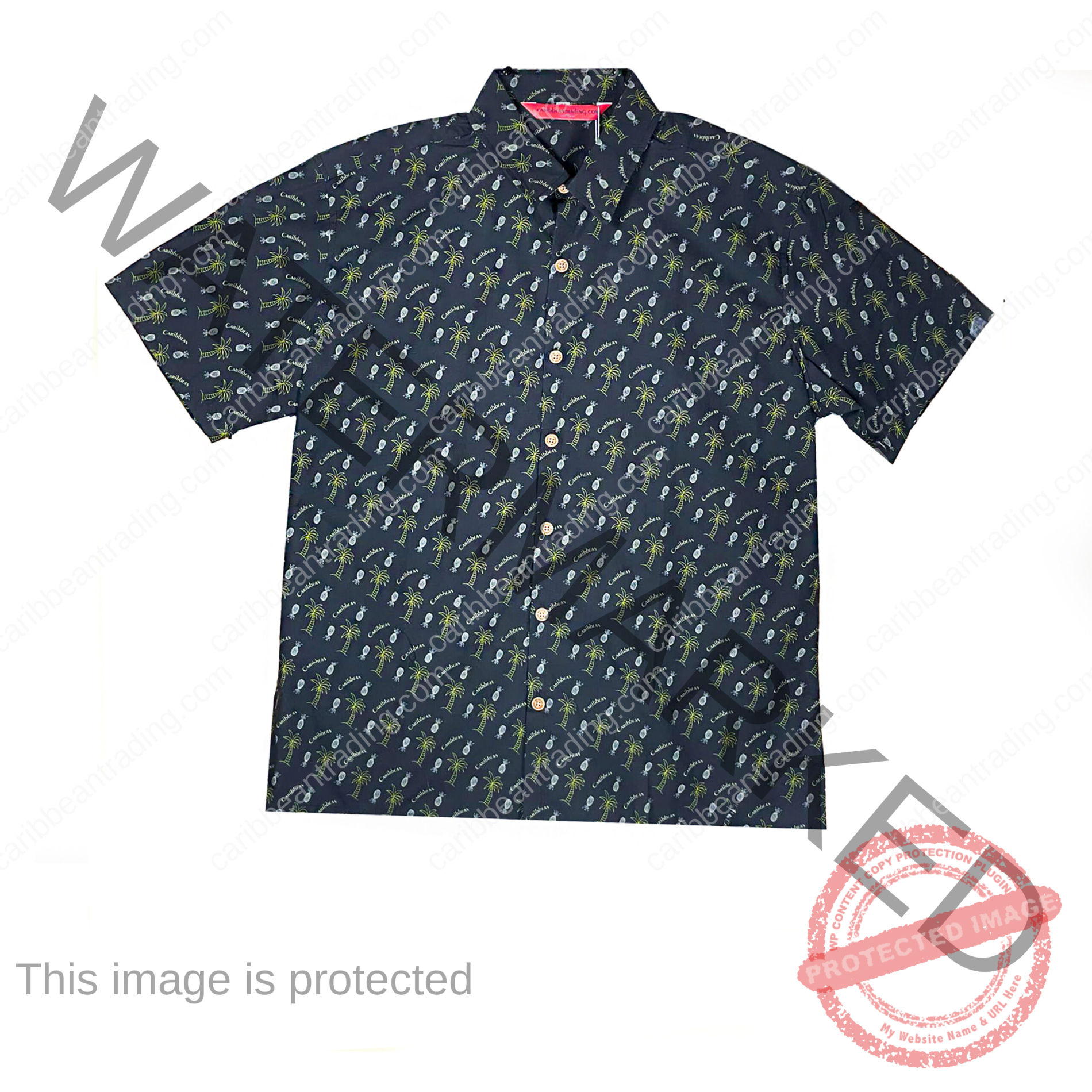 Pineapple-Palms-Caribbean-Button Down Shirt