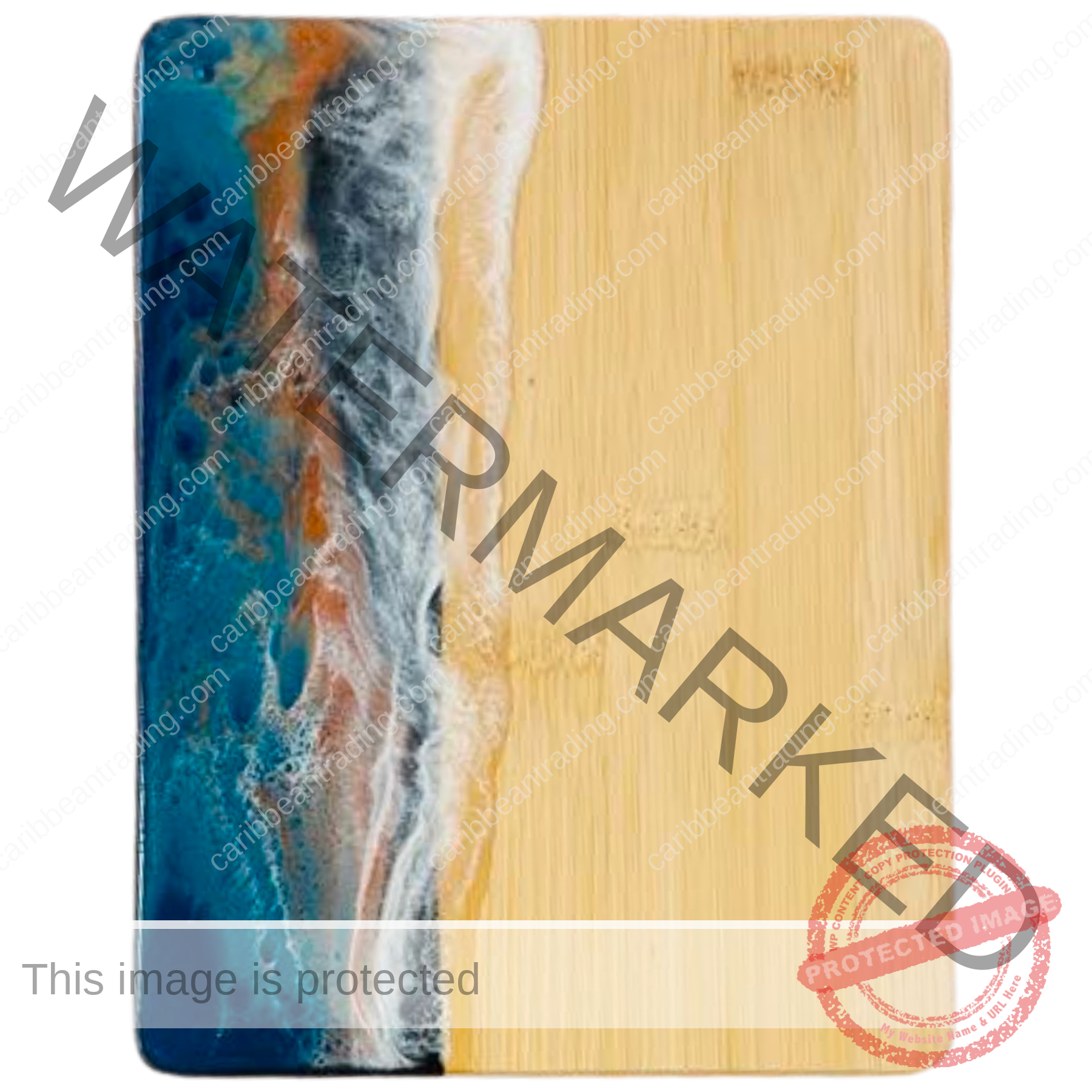 Small Bamboo Cutting Board with Resin Ocean Wave Art - Image 7
