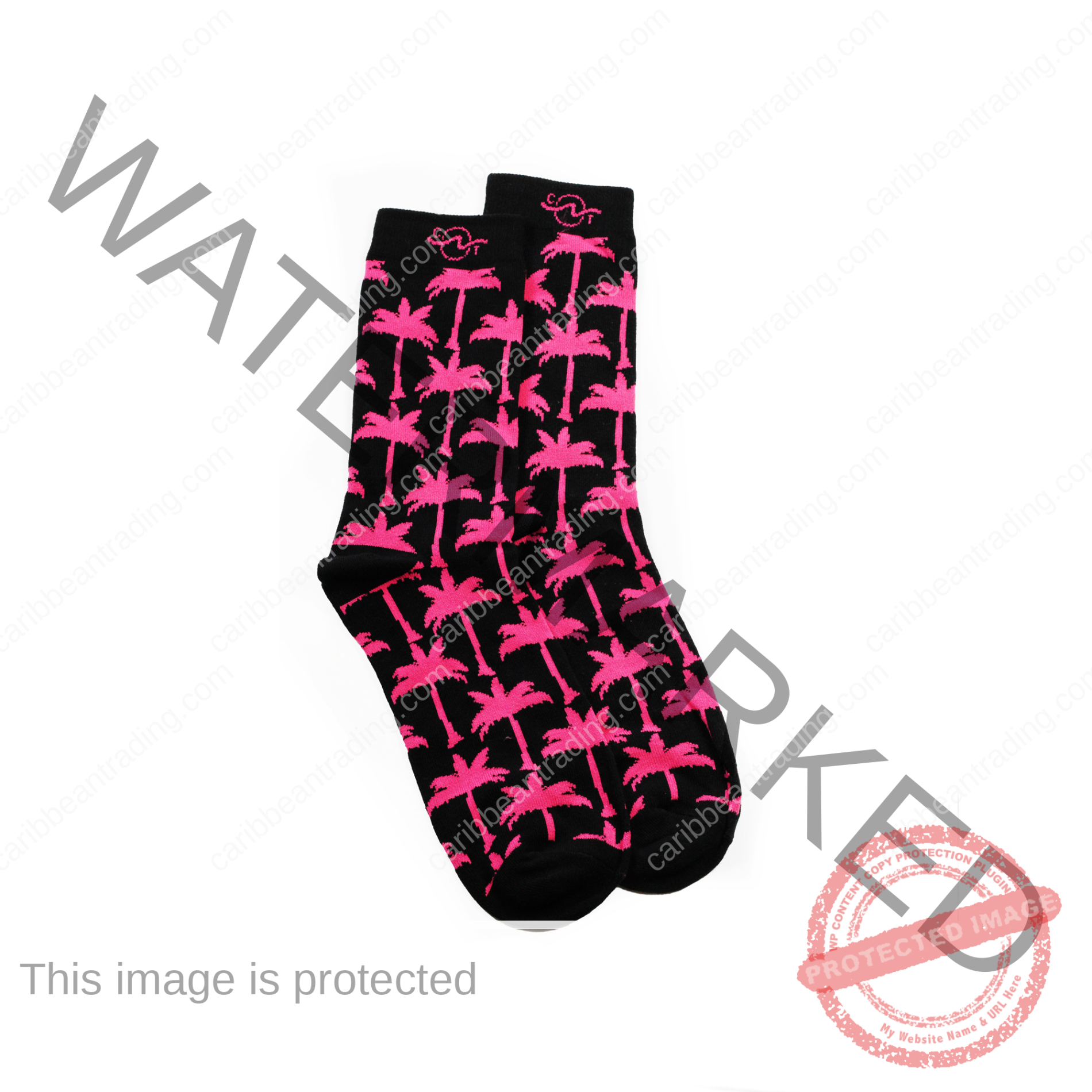 Tropical Socks Pink Palms