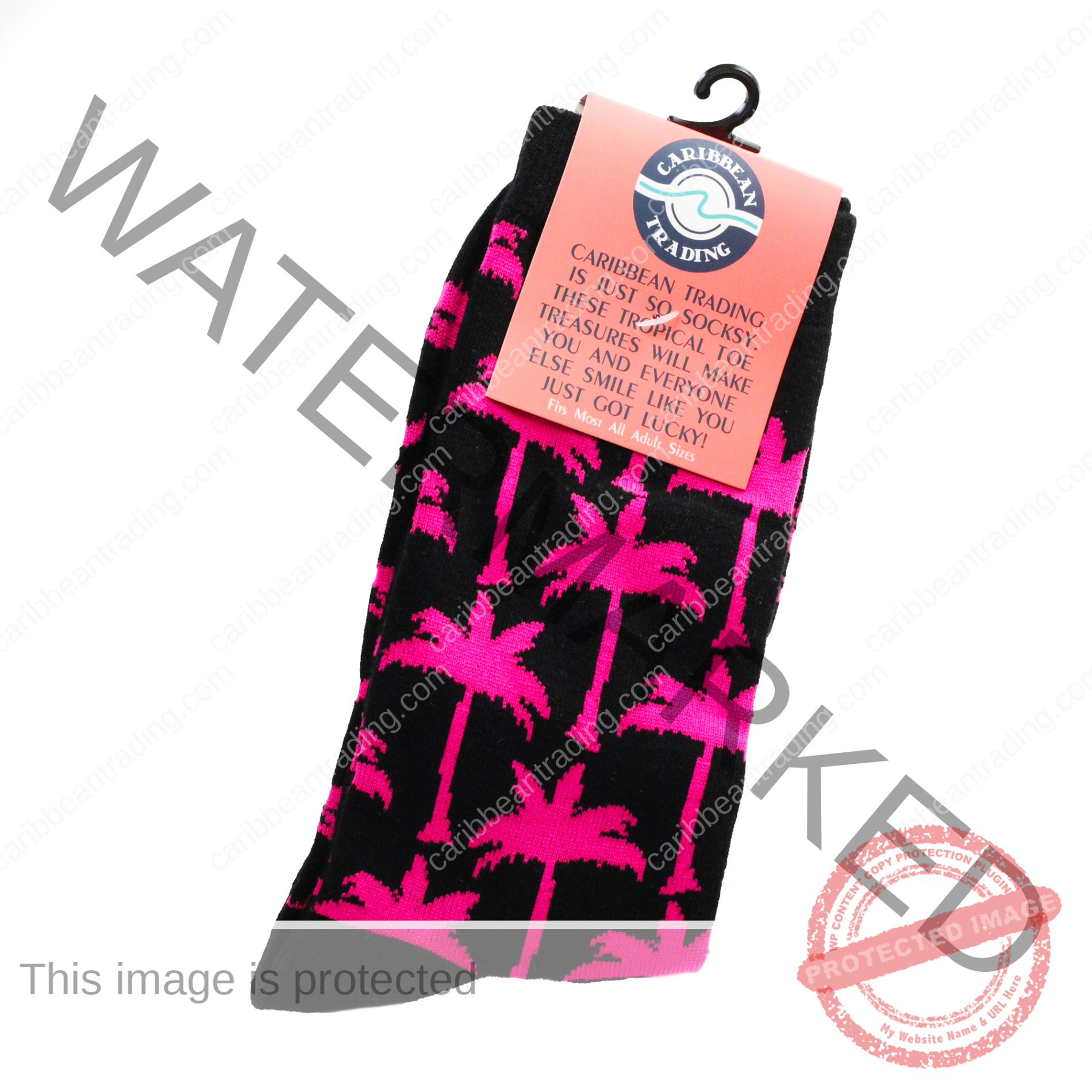 Tropical Socks Pink Palms - Image 4