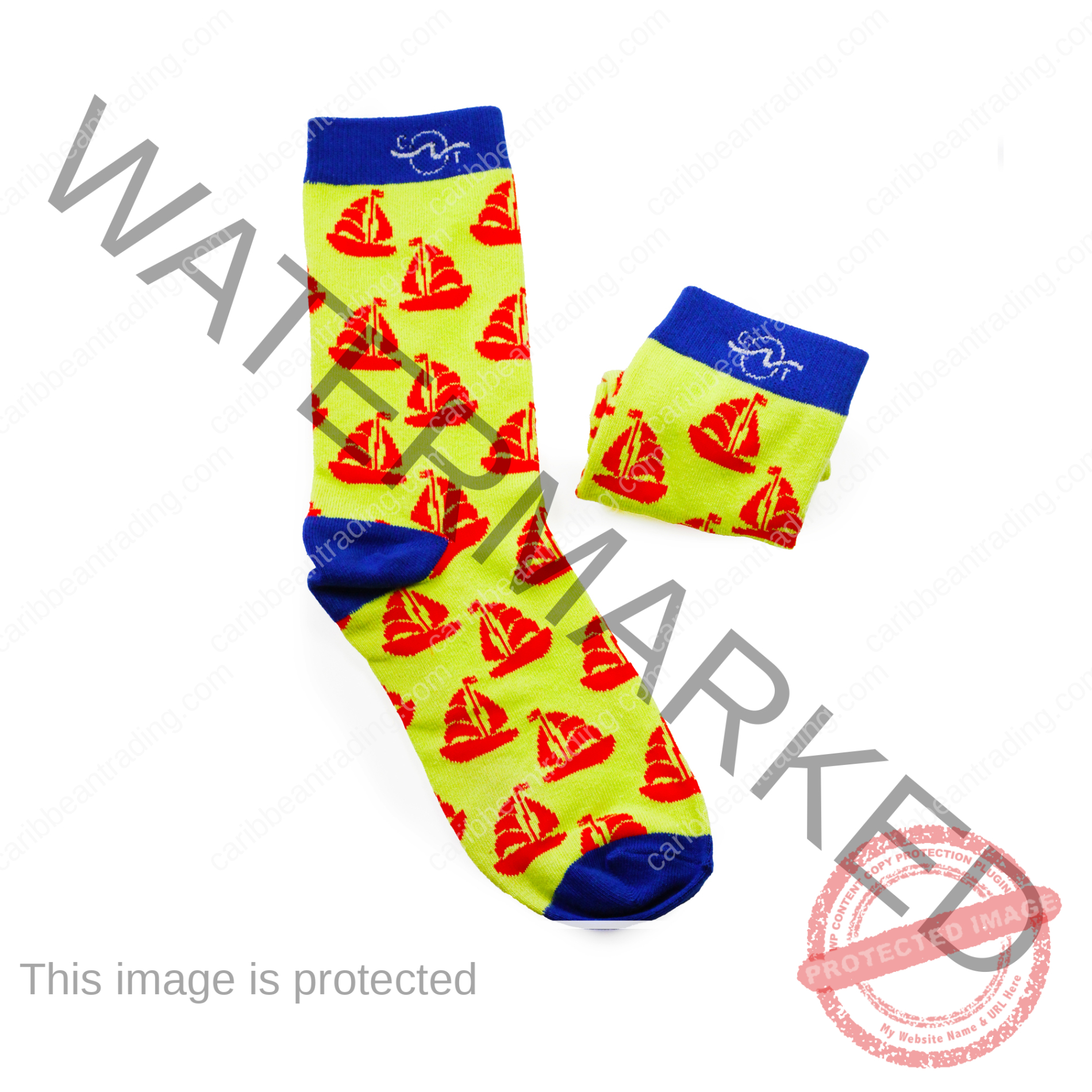 Tropical Socks Sailboats - Image 3