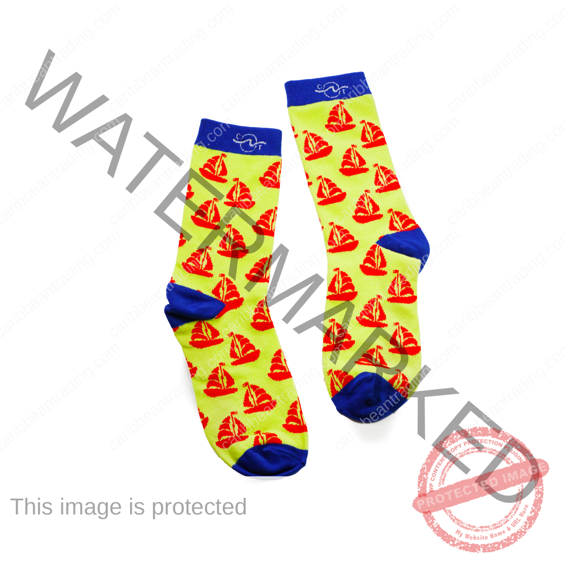 Tropical Socks Sailboats - Image 2
