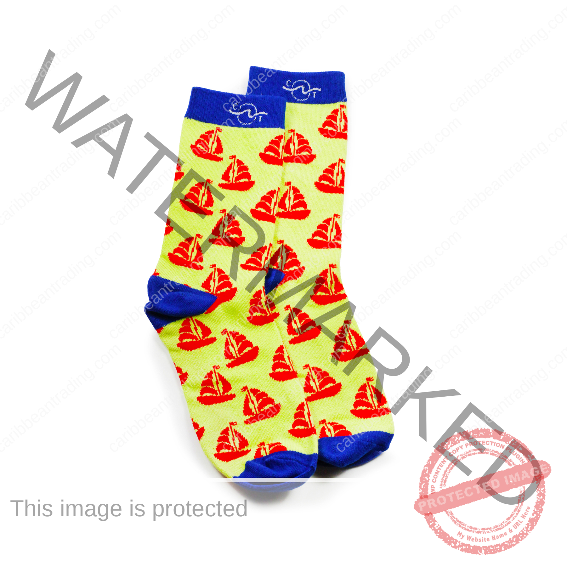 Tropical Socks Sailboats