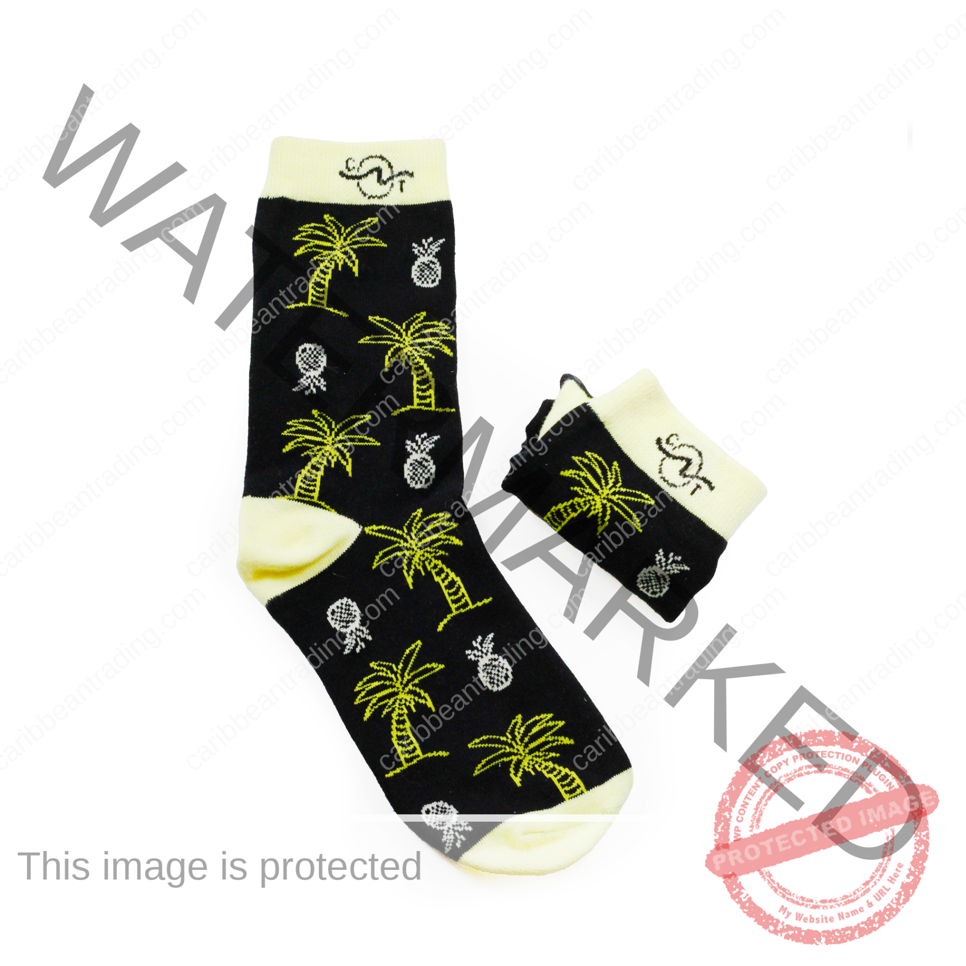 Tropical Socks Palm Tree Pineapple - Image 3