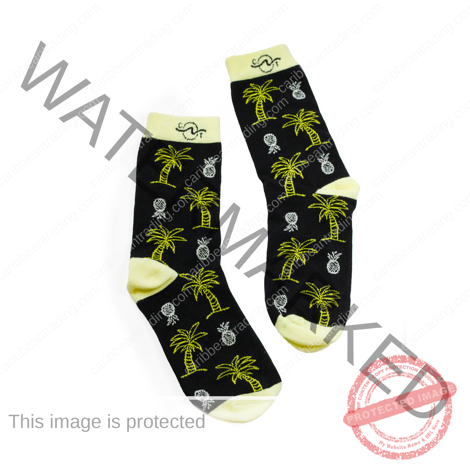 Tropical Socks Palm Tree Pineapple - Image 2