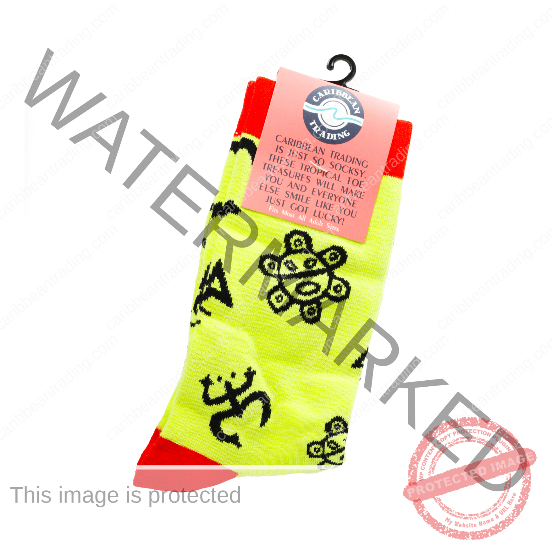 Tropical Socks Taino Symbols (Yellow) - Image 4