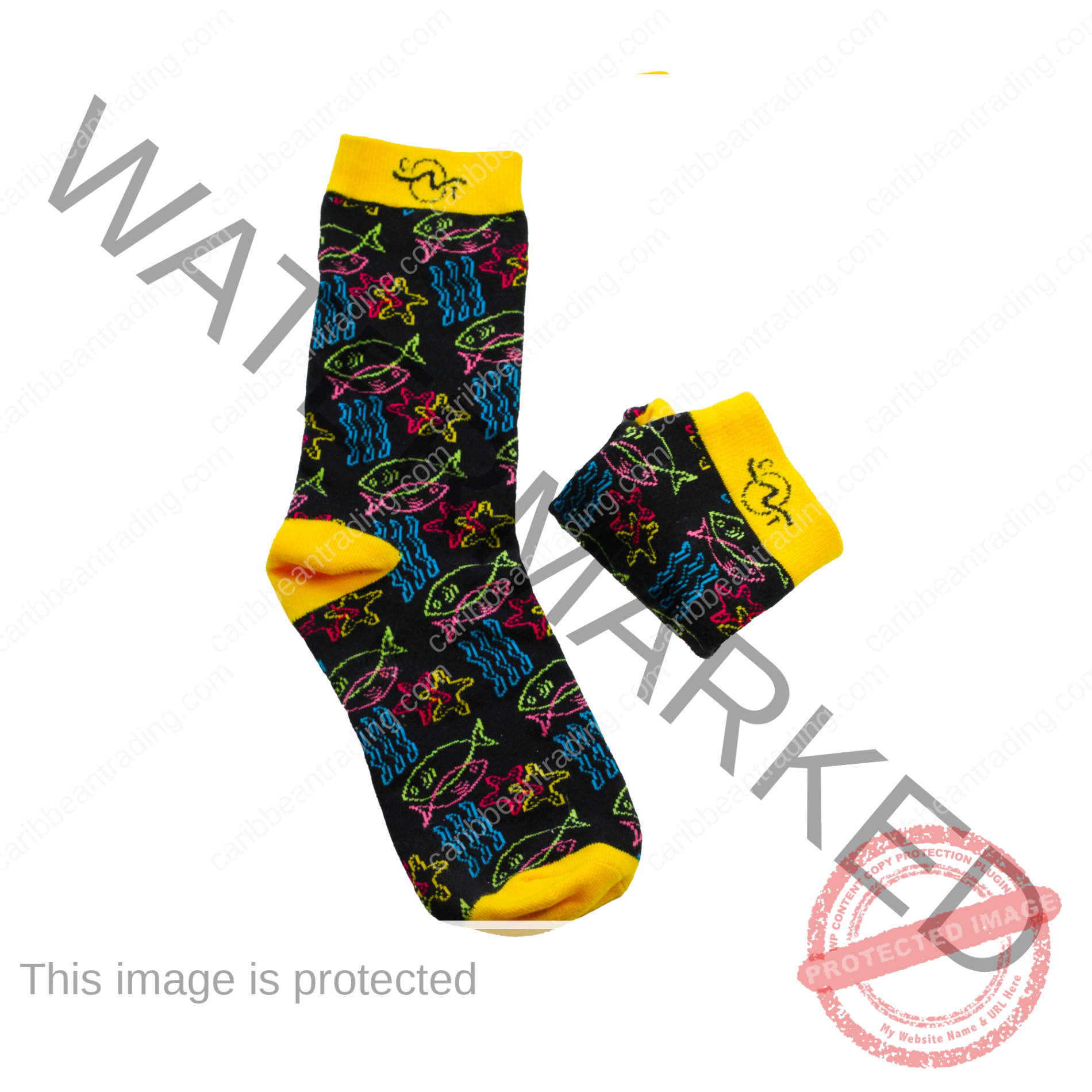 Tropical Socks Fish Wave - Image 3