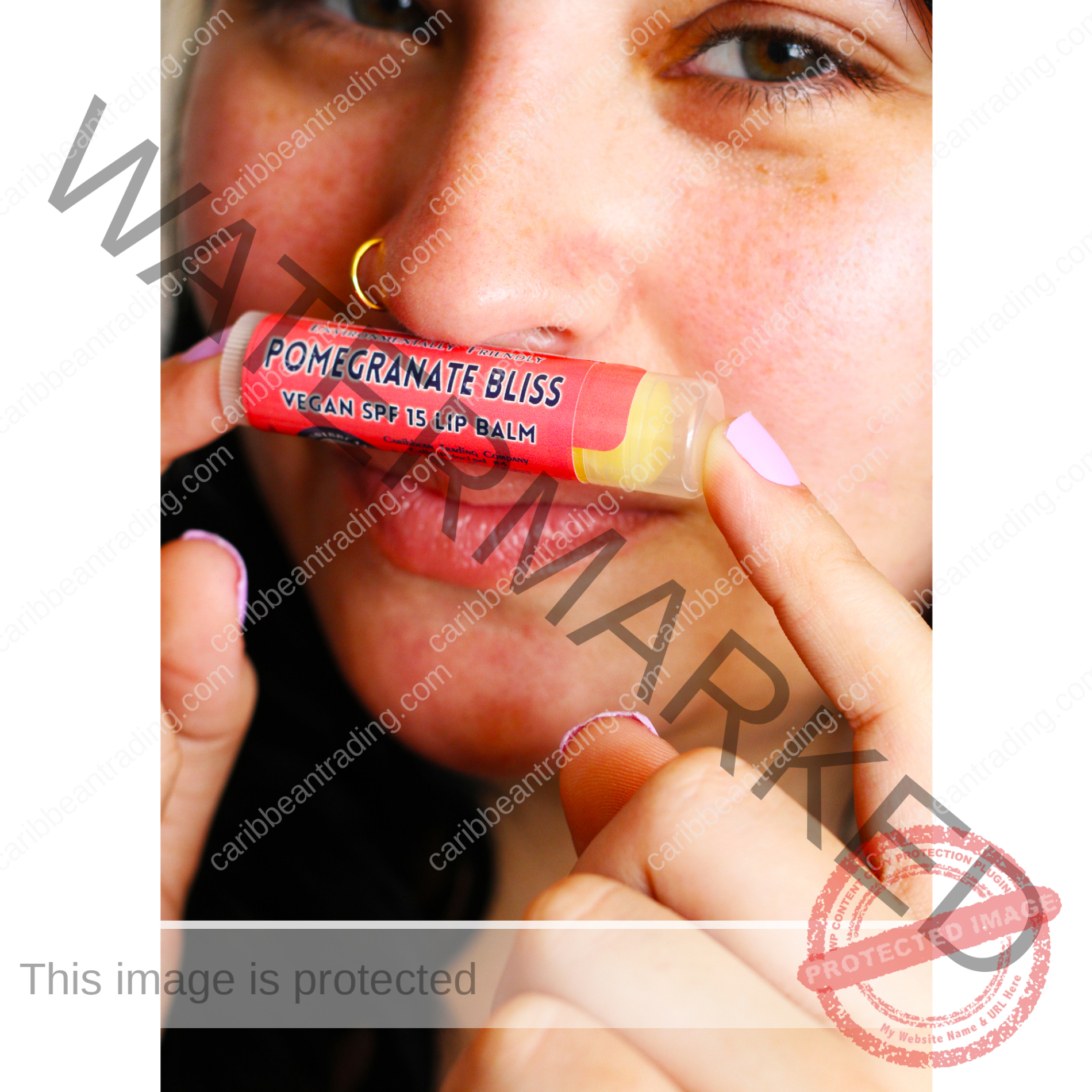 Pomegranate Bliss SPF15 Vegan Lip Balm - Image 2