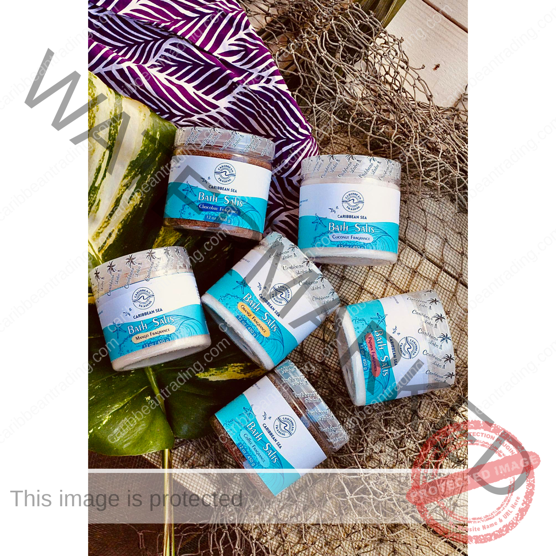 Caribbean Sea Bath Salts w/Mango 12 oz. - Image 4