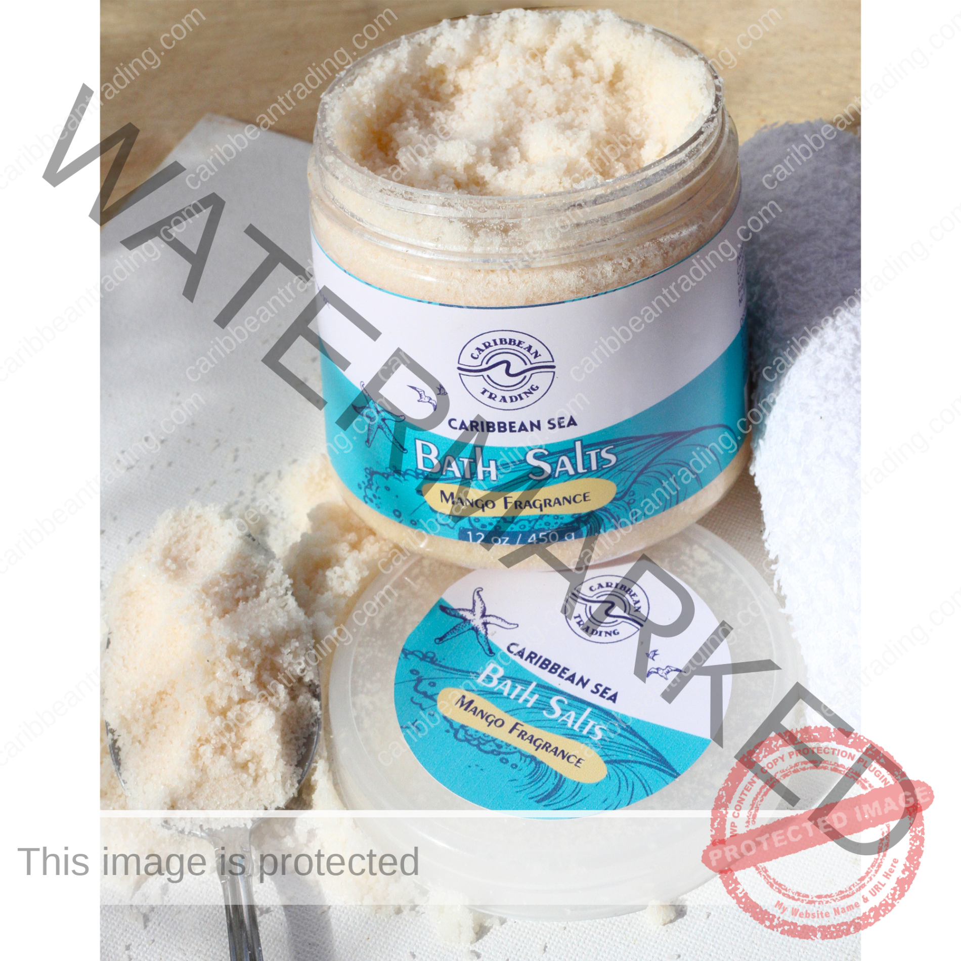 Caribbean Sea Bath Salts w/Mango 12 oz. - Image 2