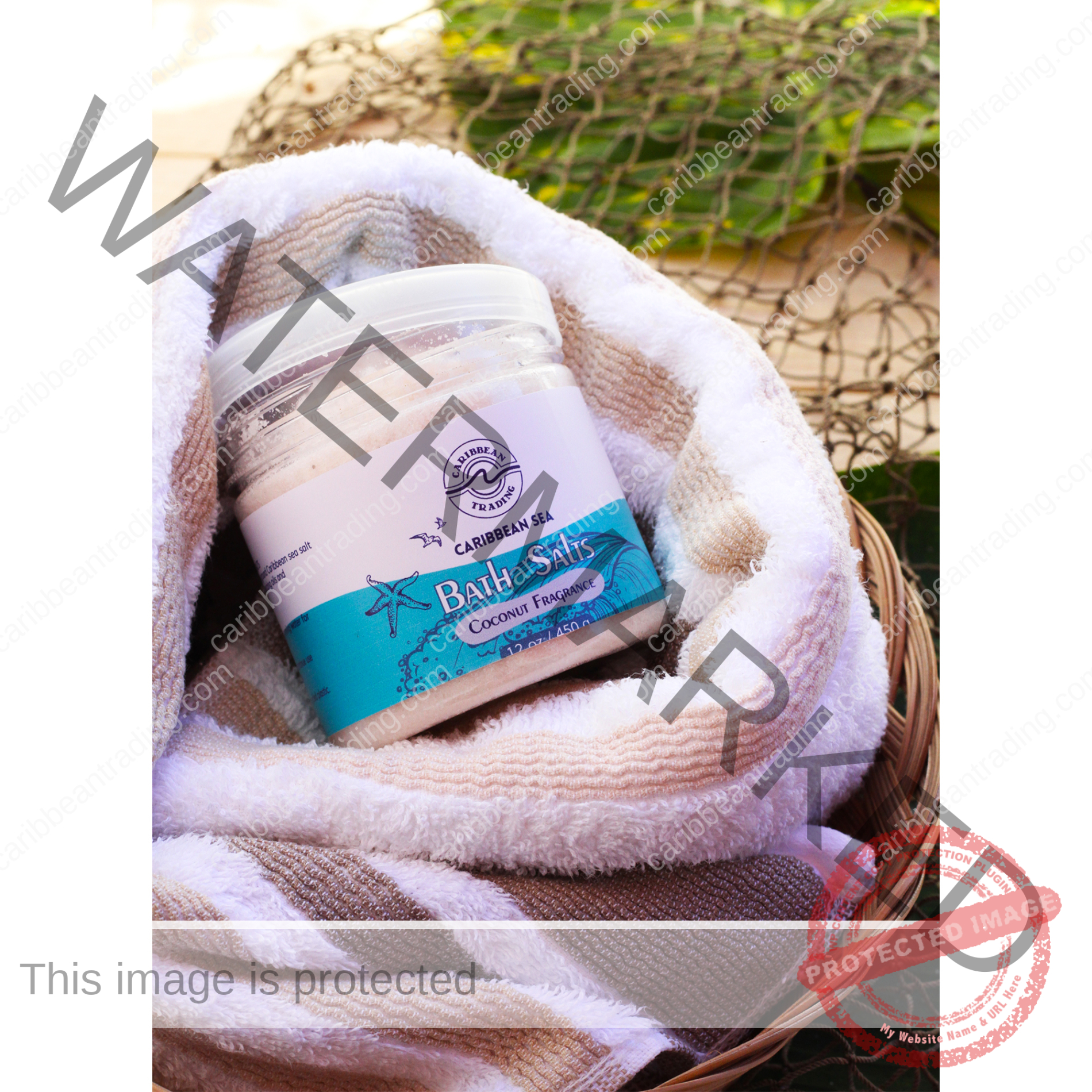 Caribbean Sea Bath Salts w/Coconut 12 oz. - Image 2