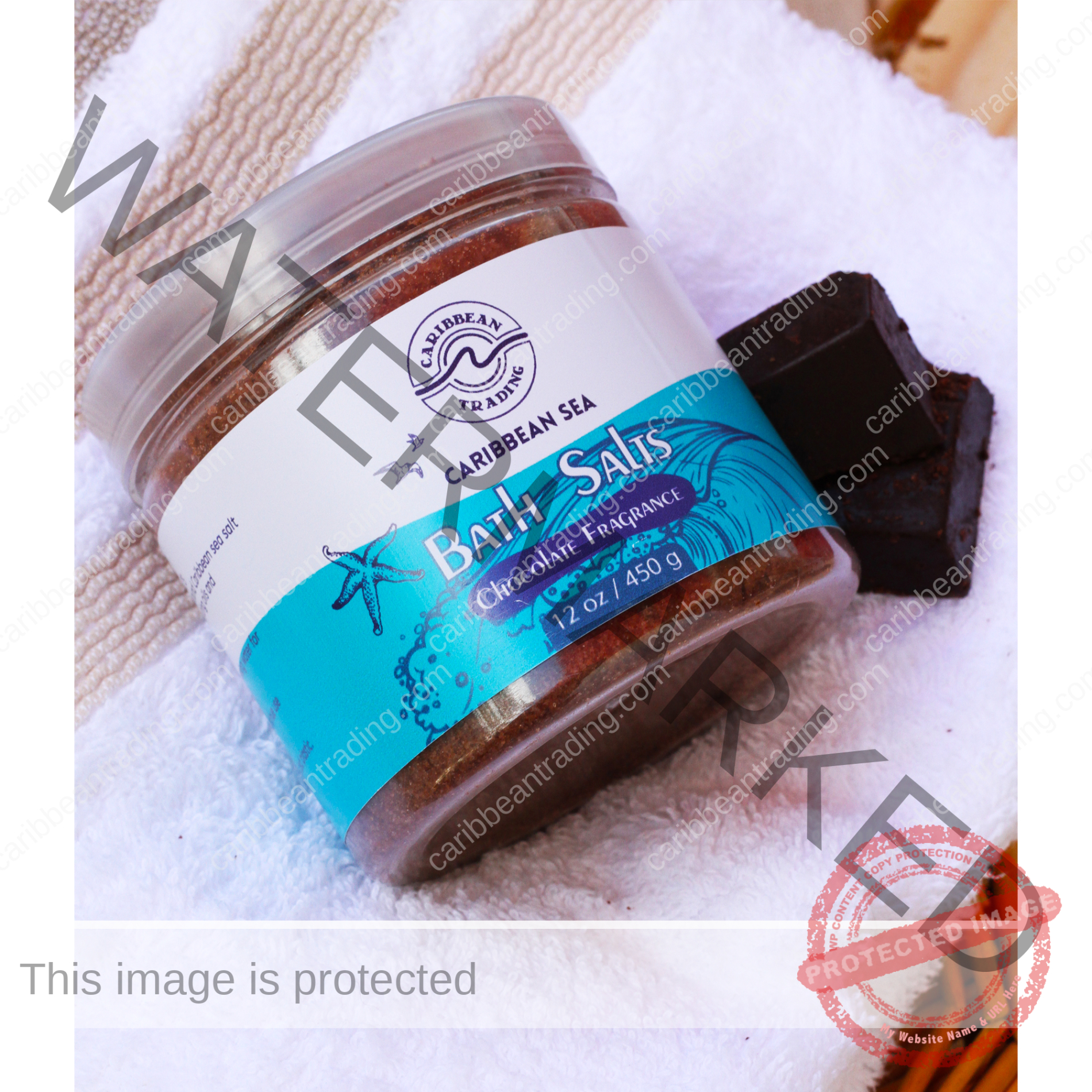 Caribbean Sea Bath Salts w/Chocolate 12 oz. - Image 2