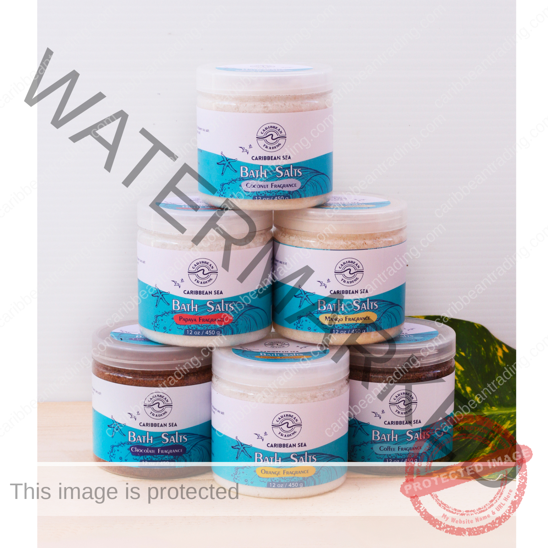 Caribbean Sea Bath Salts w/Papaya 12 oz. - Image 3