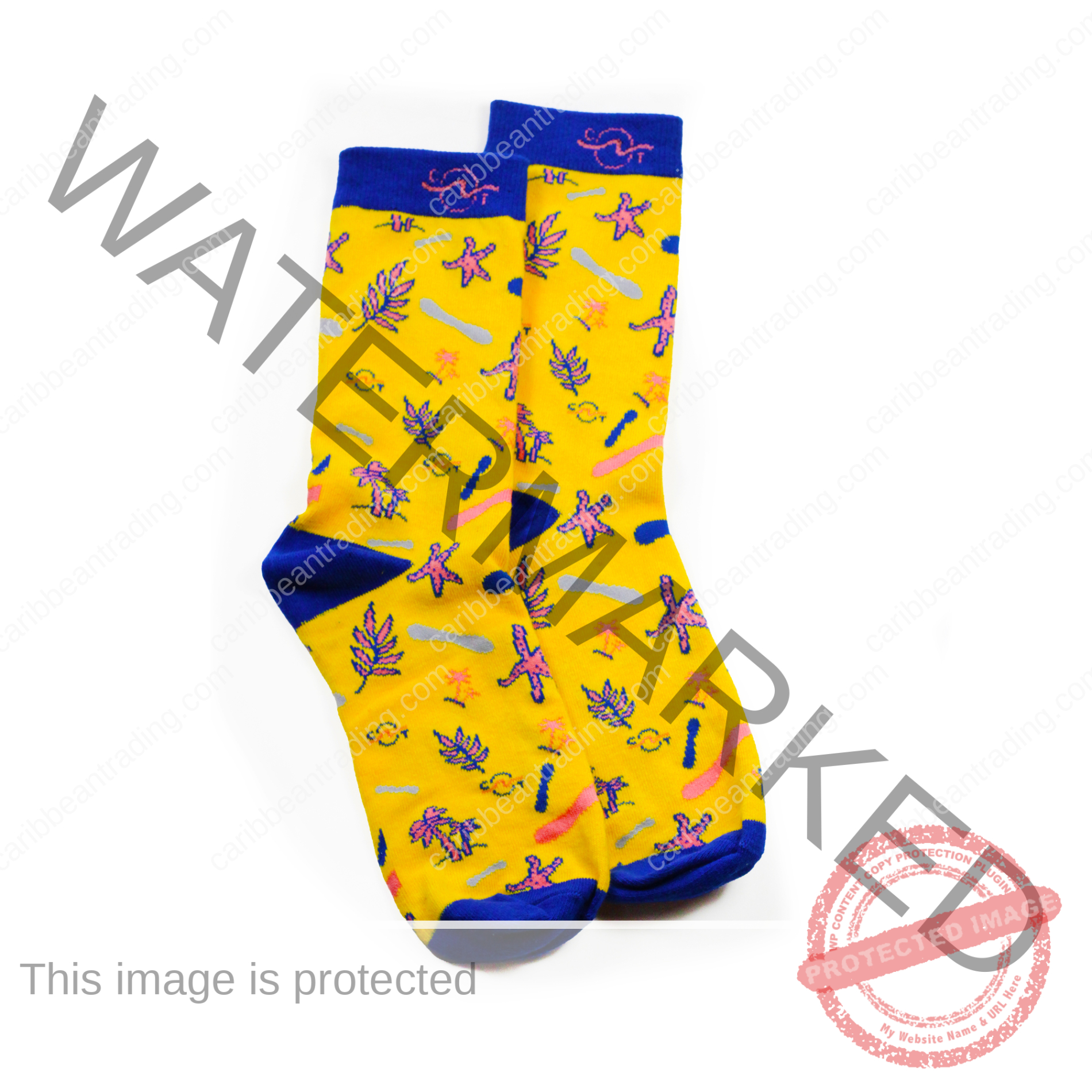 Tropical Socks Yellow Blue Icons