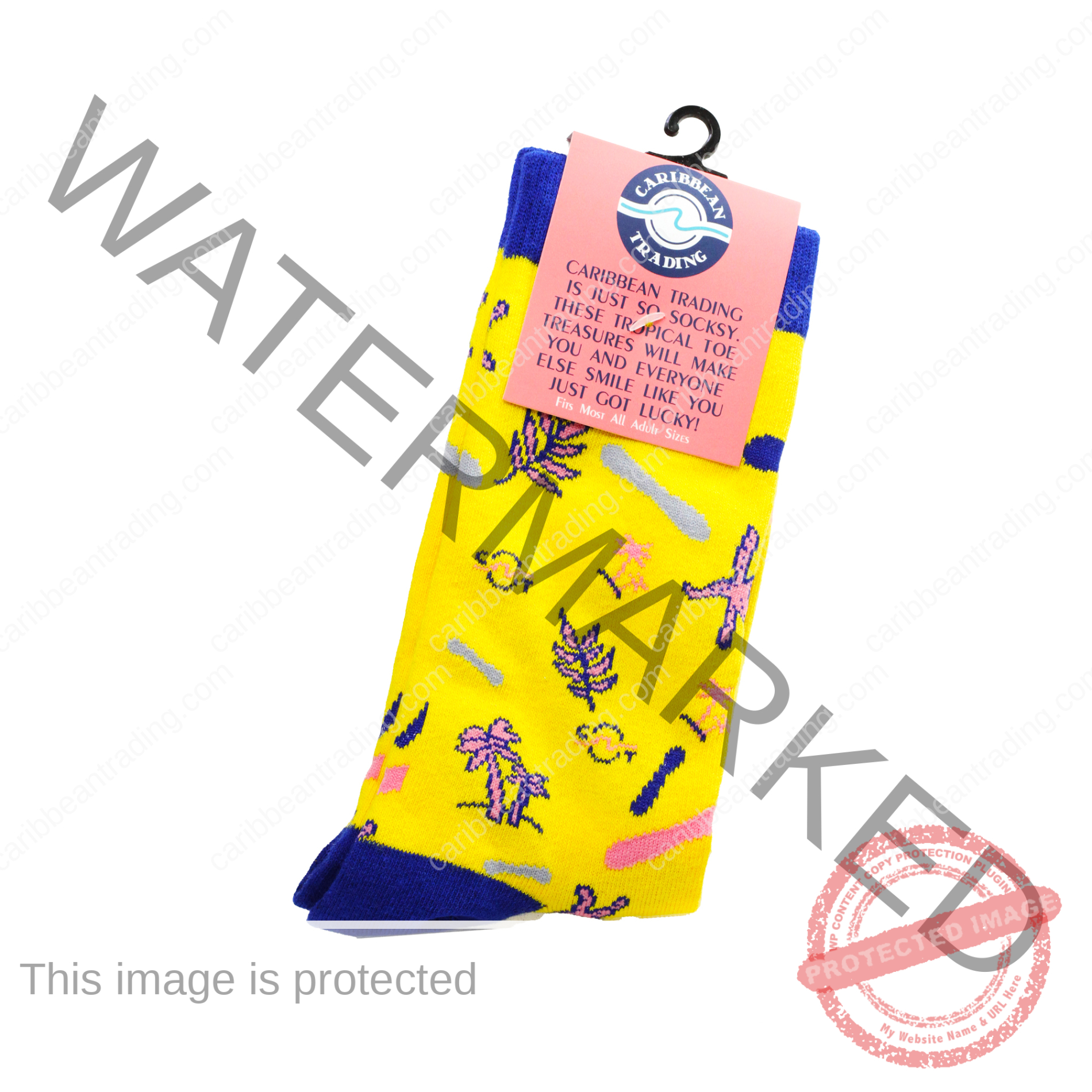 Tropical Socks Yellow Blue Icons - Image 4