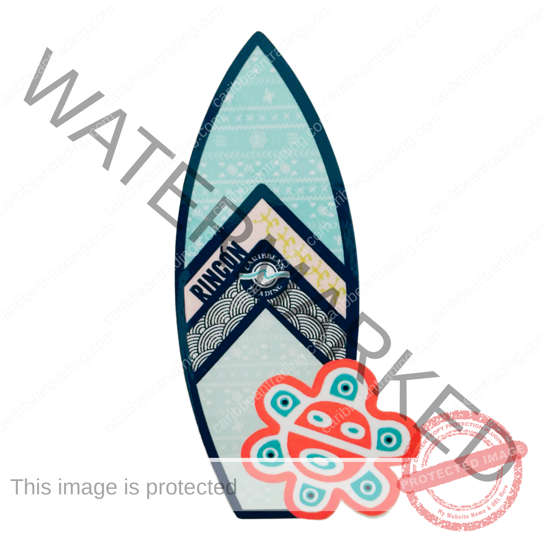 Mini Stickers Taino Surf Board Rincon