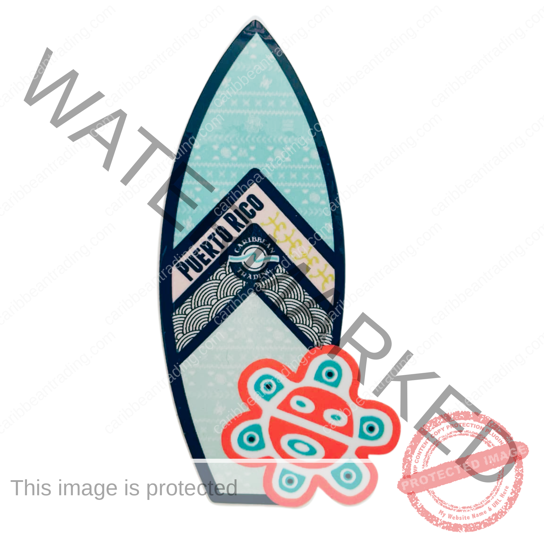 Mini Stickers Taino Surf Board Puerto Rico