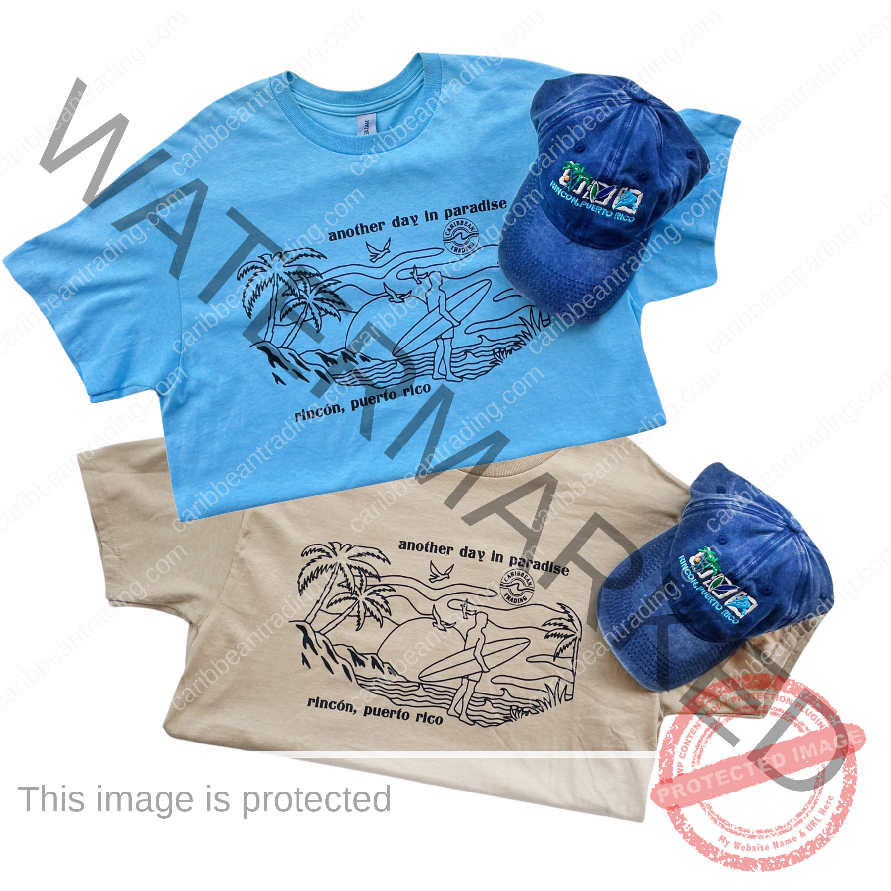 T-shirt-cap combo Another Day in Paradise