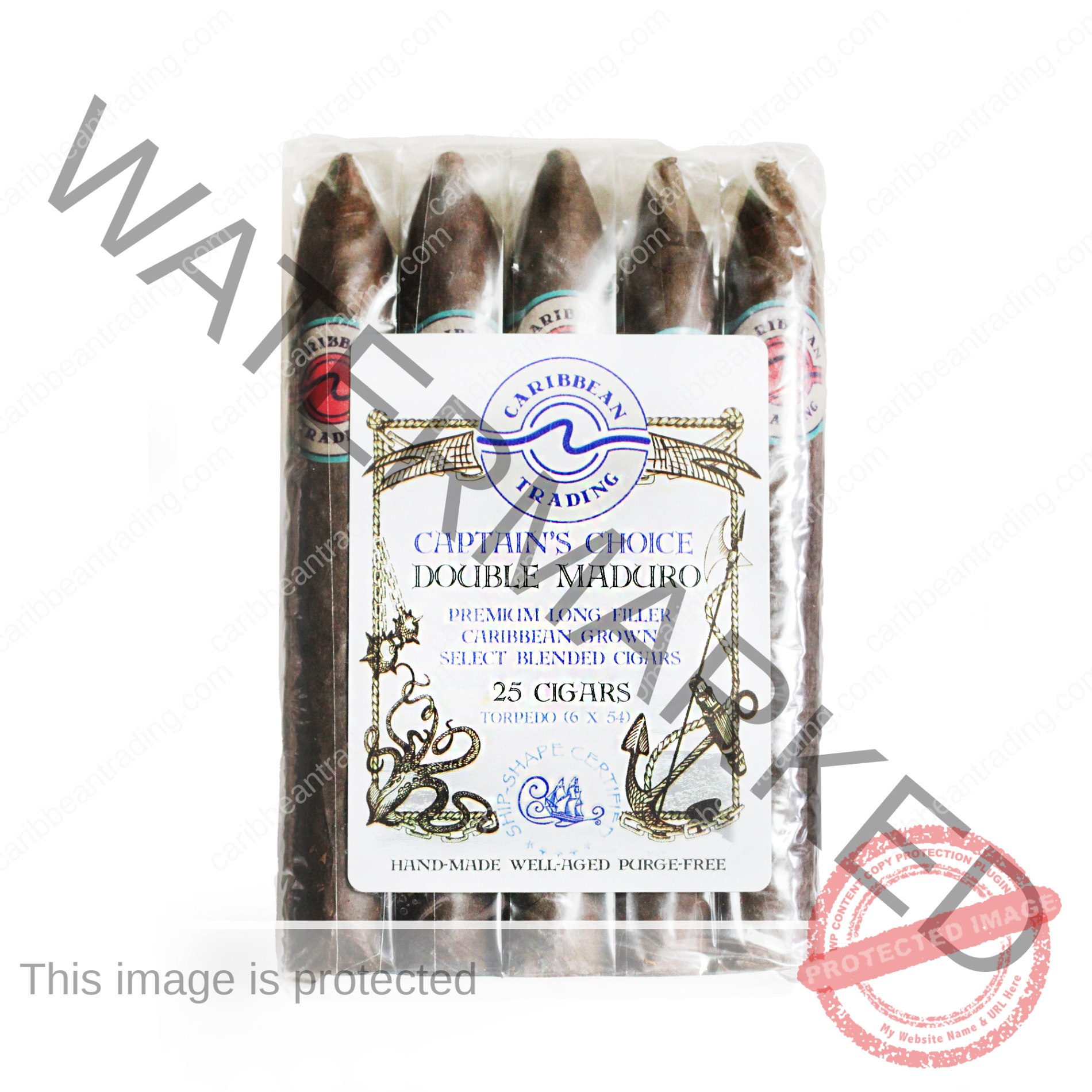 Captain's Choice Double Maduro Torpedo Cigar (6 x 54) 25 Pack Bundle