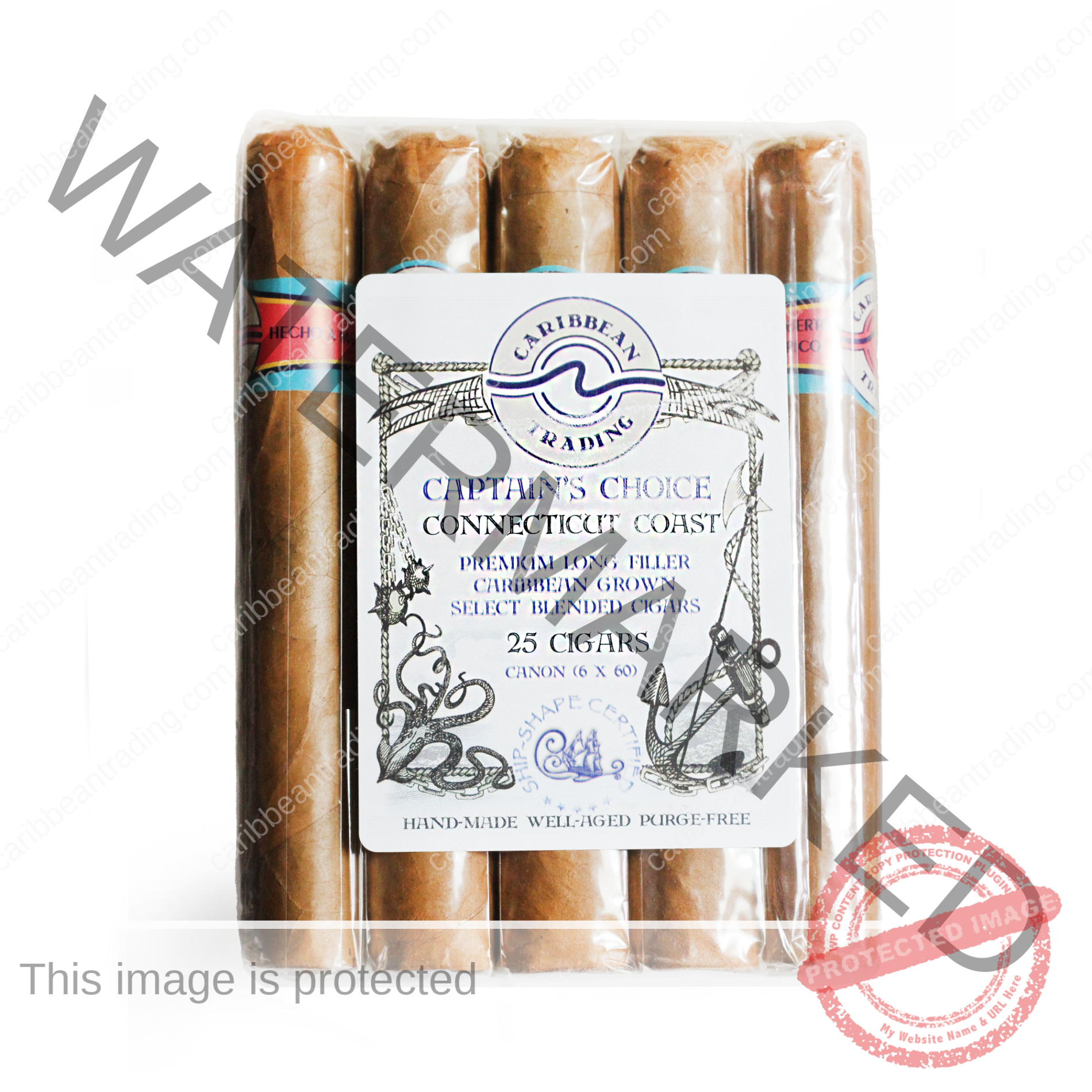 Captain's Choice Connecticut Shade Canon Cigar (6 x 60) - 25 Pack