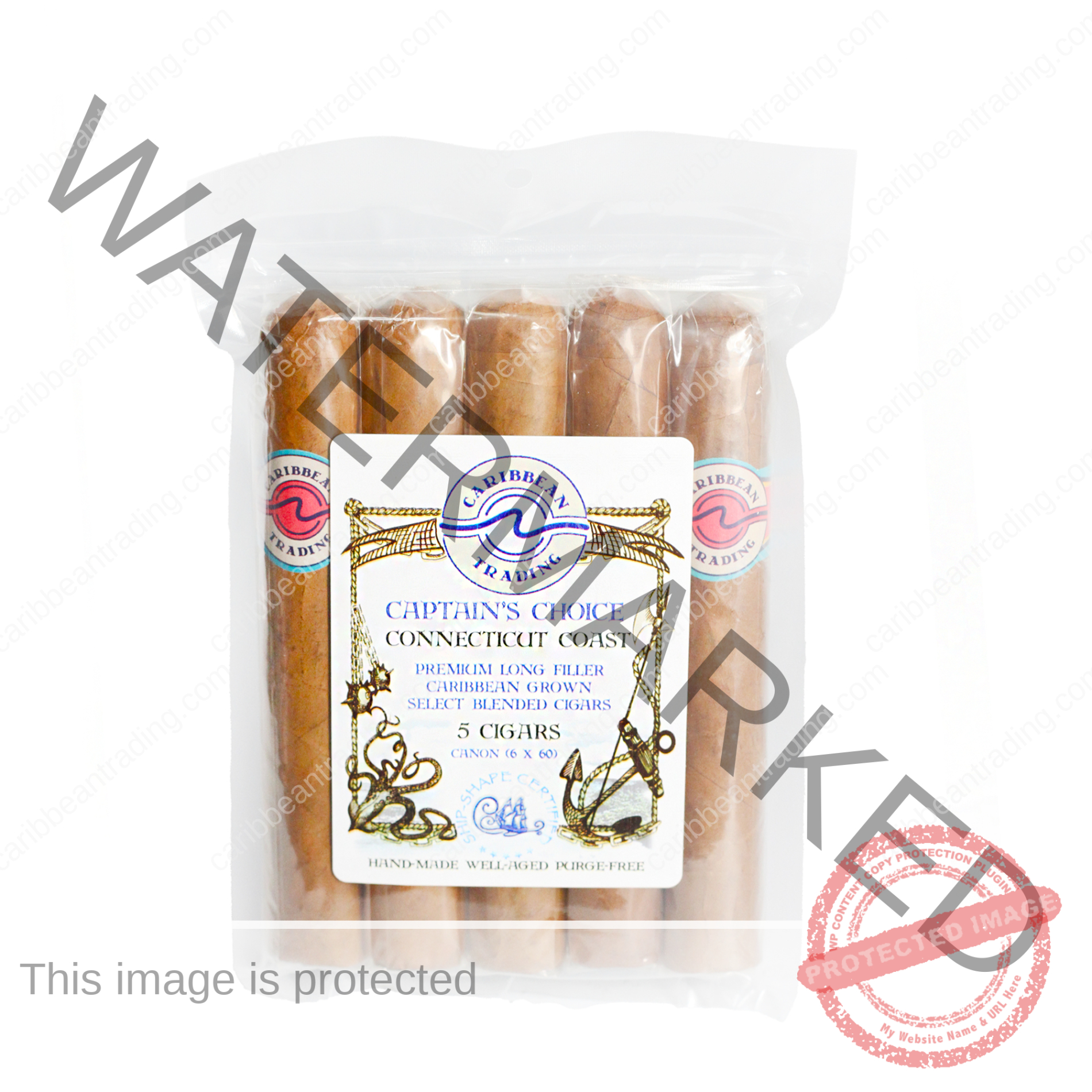 Captain's Choice Connecticut Shade Canon Cigar (6 x 60) - 5 Pack