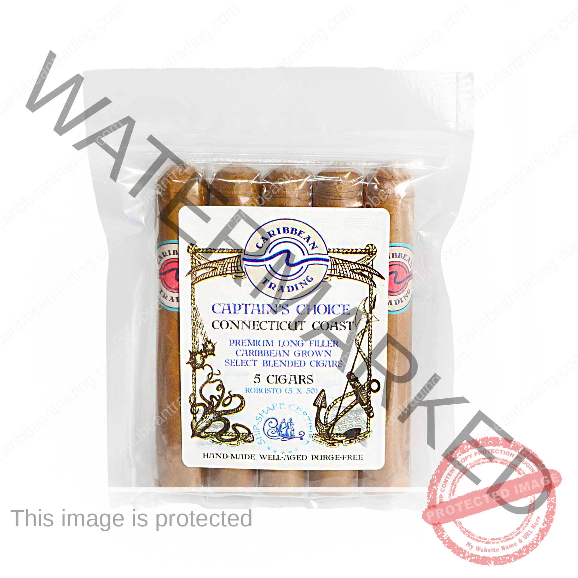 Captain's Choice Connecticut Shade Robusto Cigar (5 x 50) 5 Pack