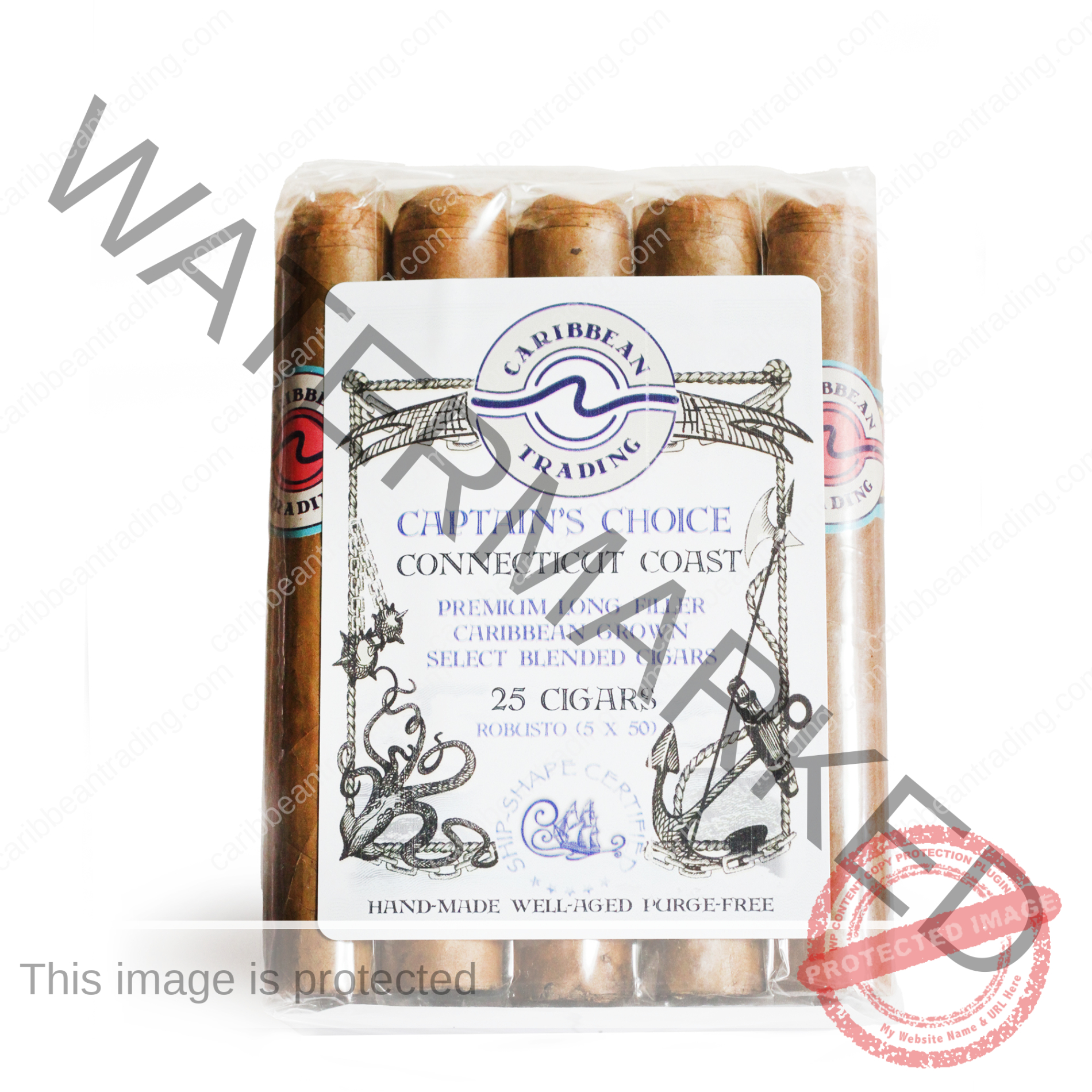Captain's Choice Connecticut Shade Robusto Cigar (5 x 50) 25 Pack