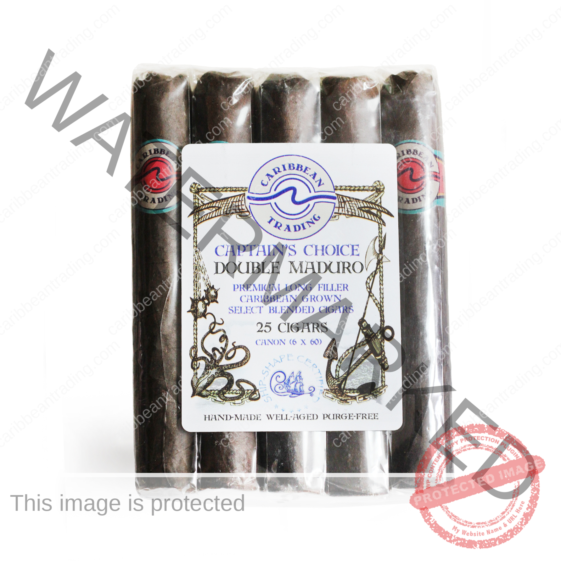 Captain's Choice Double Maduro Canon Cigar (6 x 60) - 25 Pack Bundle