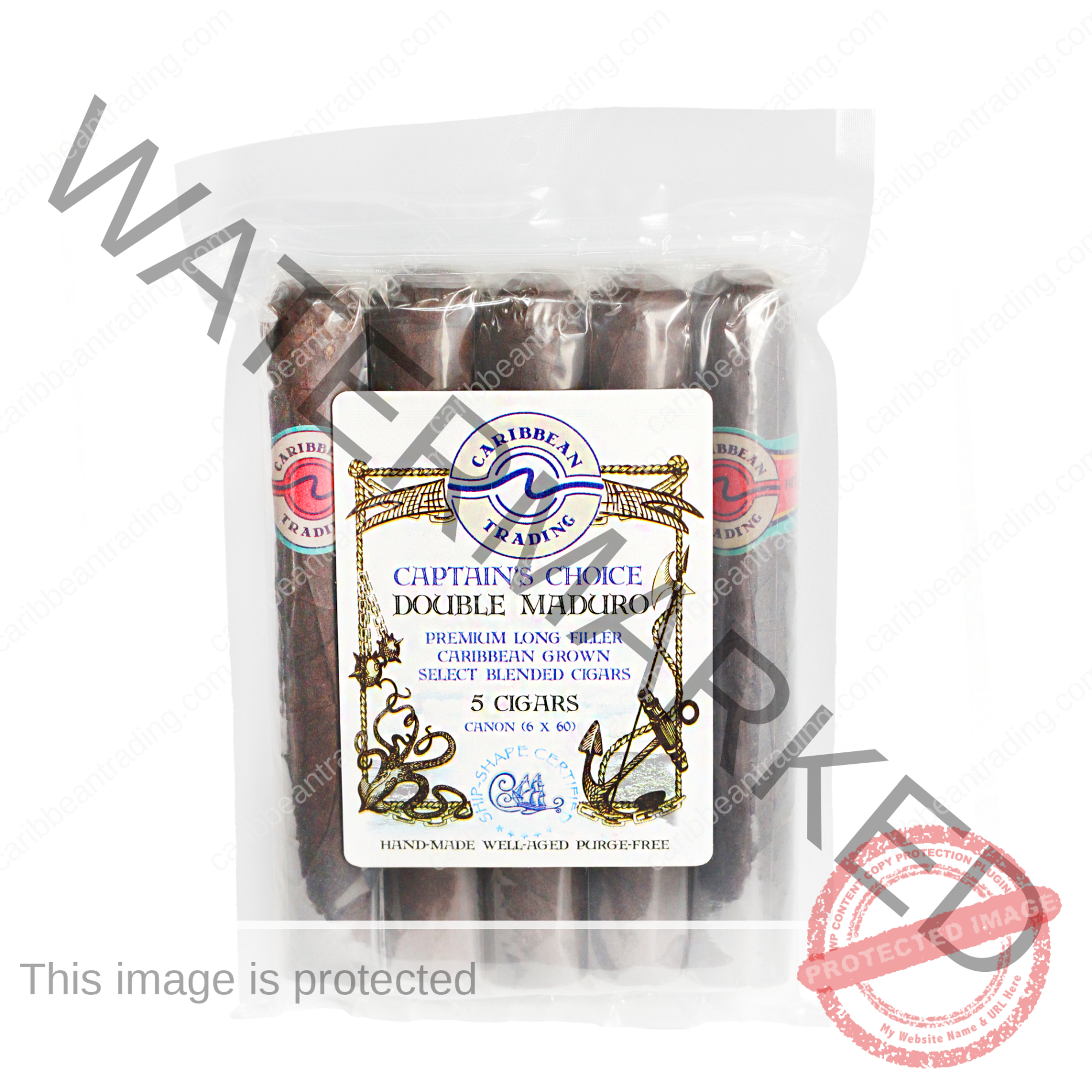 Captain's Choice Double Maduro Canon Cigar (6 x 60) - 5 Pack