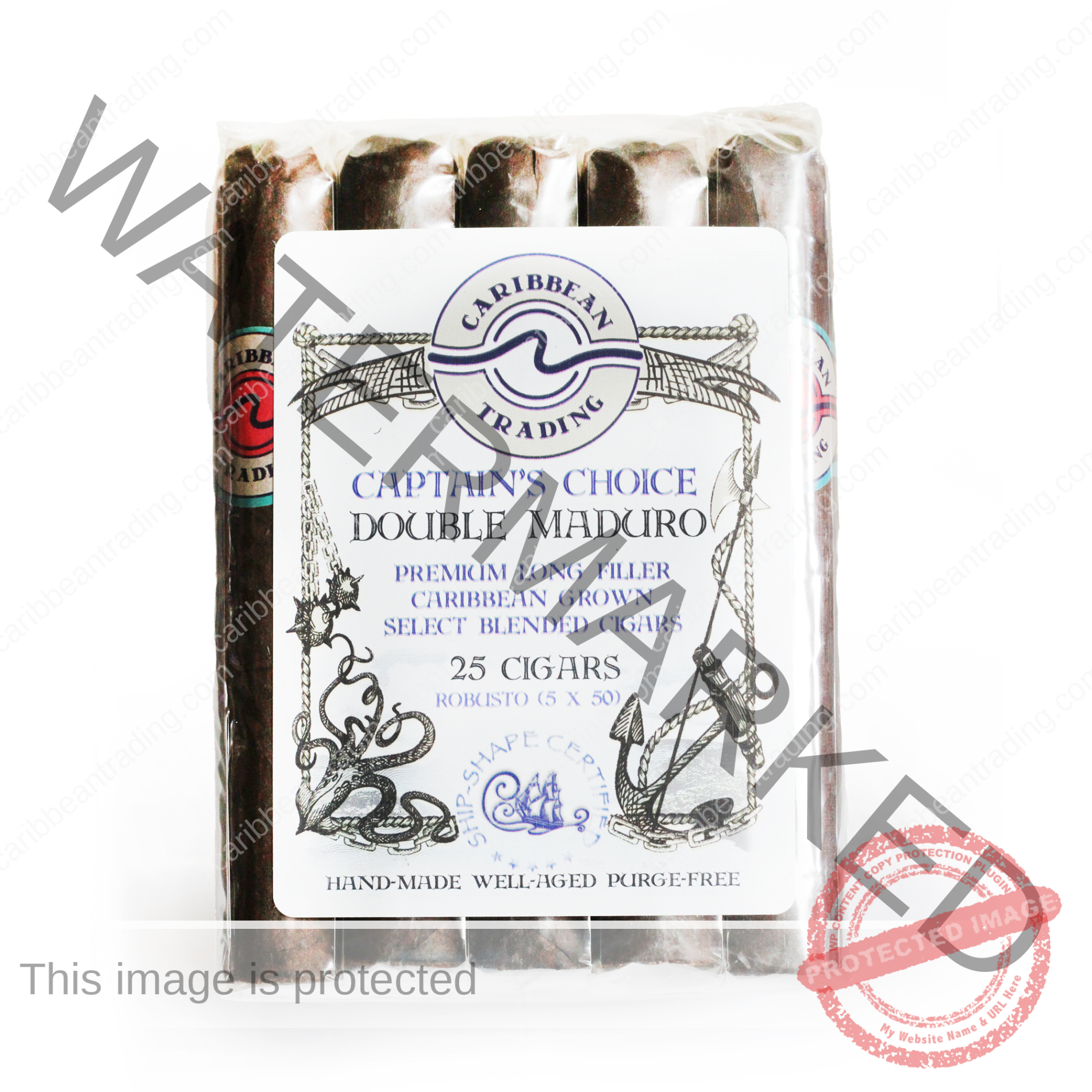 Captain's Choice Double Maduro Robusto Cigar (5 x 50) 25 Pack Bundle