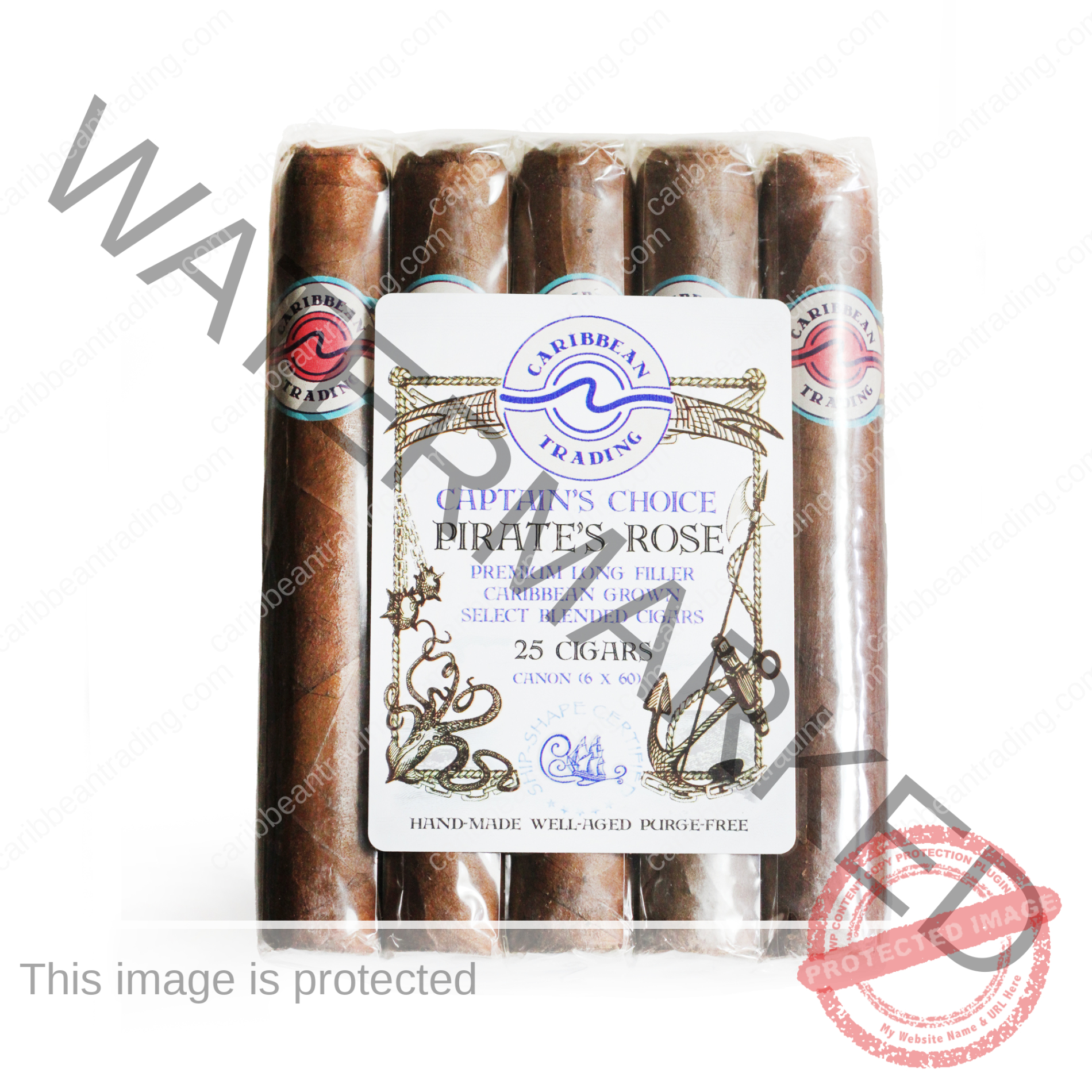 Captain's Choice Pirate's Rose Habano Rosado Canon Cigar (6x60) - 25 Pack Bundle