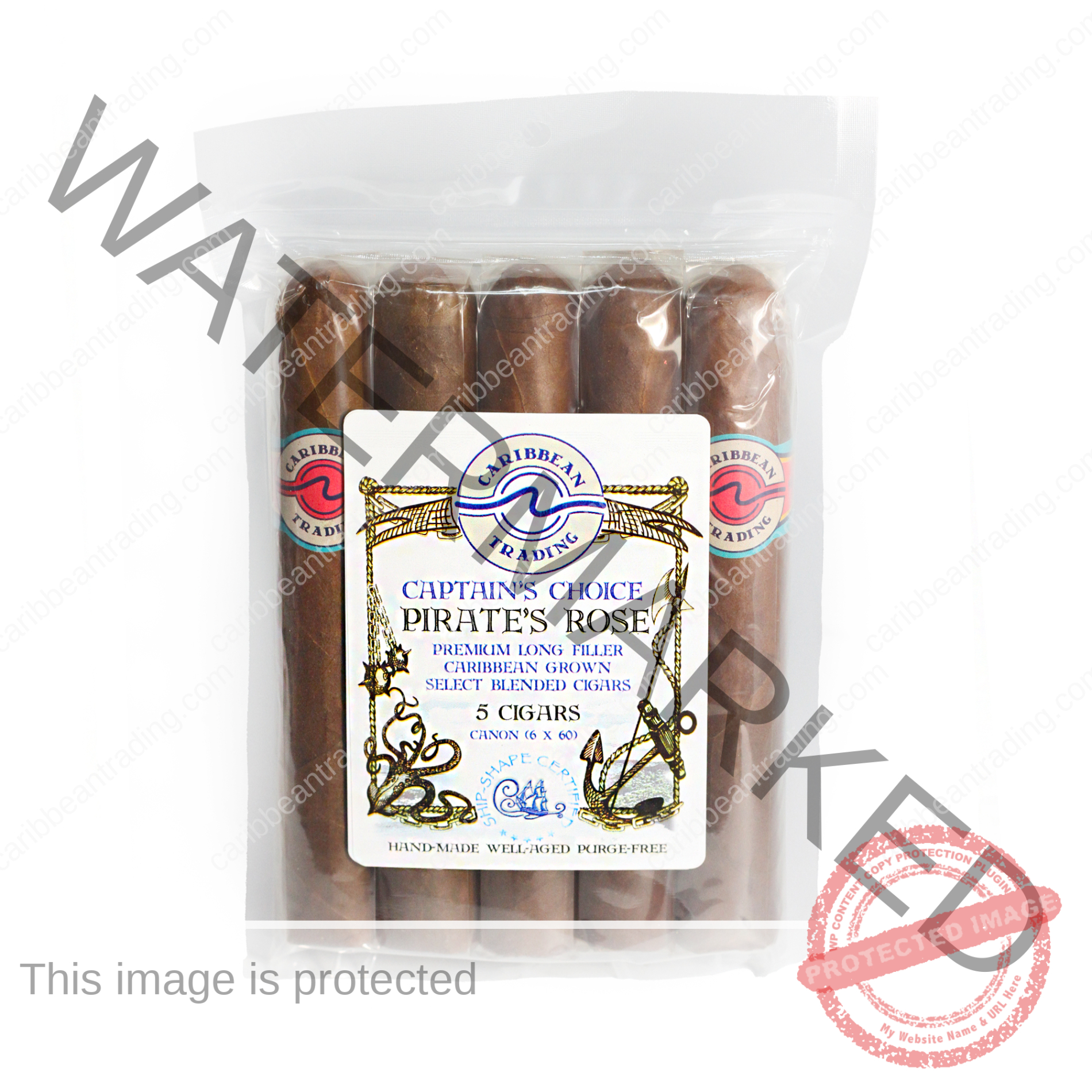 Captain's Choice Pirate's Rose Habano Rosado Canon Cigar (6x60) - 5 Pack