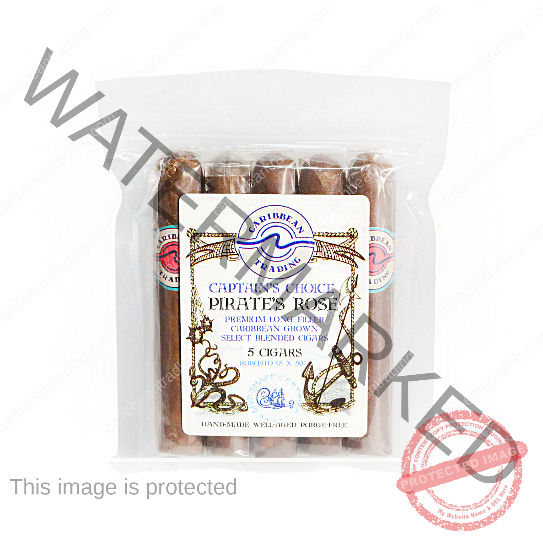 Captain's Choice Pirate's Rose Habano Rosado Robusto Cigar (5x50) 5 Pack