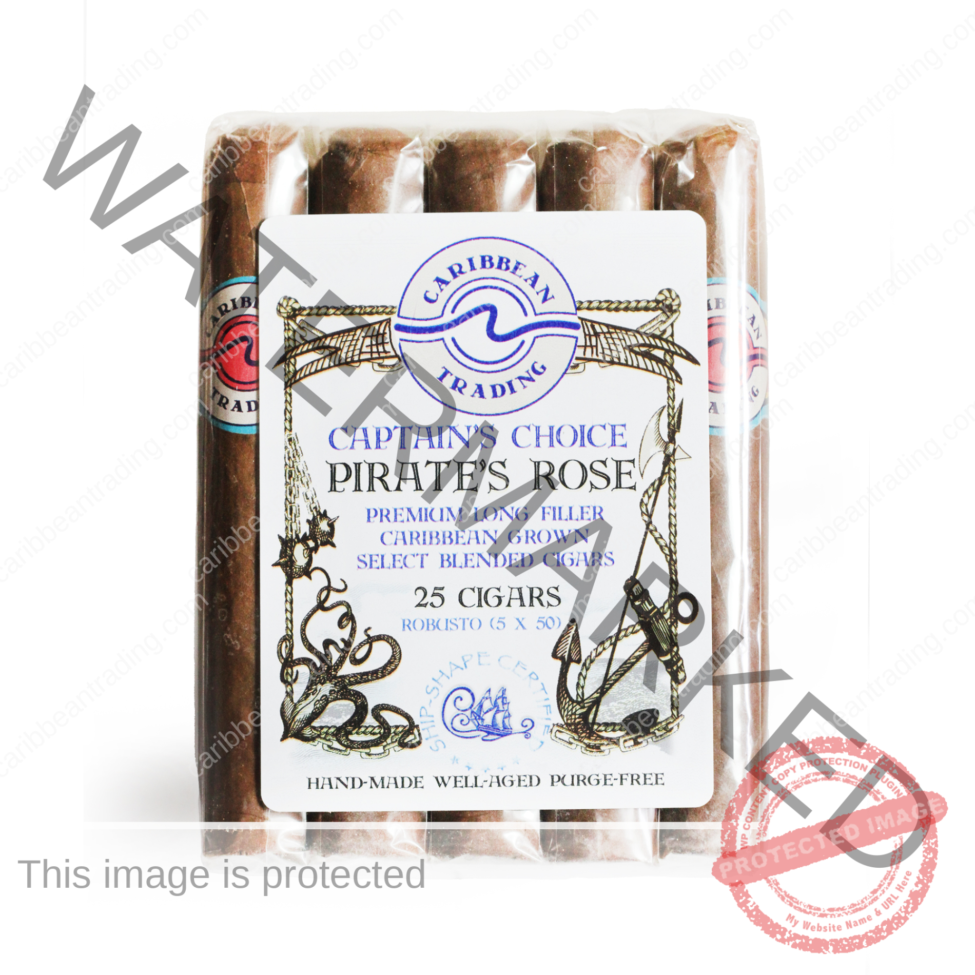 Captain's Choice Pirate's Rose Habano Rosado Robusto Cigar (5x50) 25 Pack