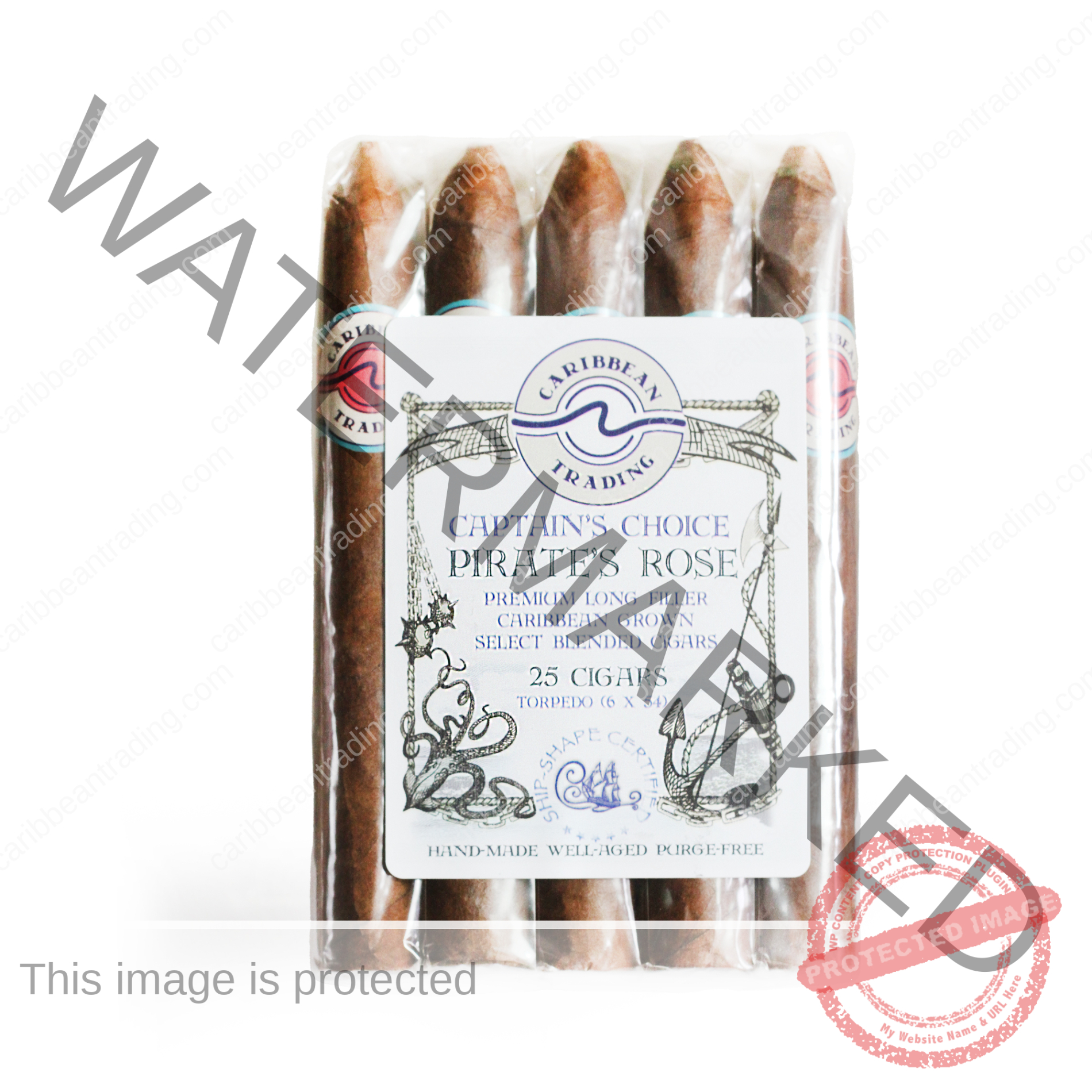Captain's Choice Pirate's Rose Habano Rosado Torpedo Cigar (6x54) - 25 Pack